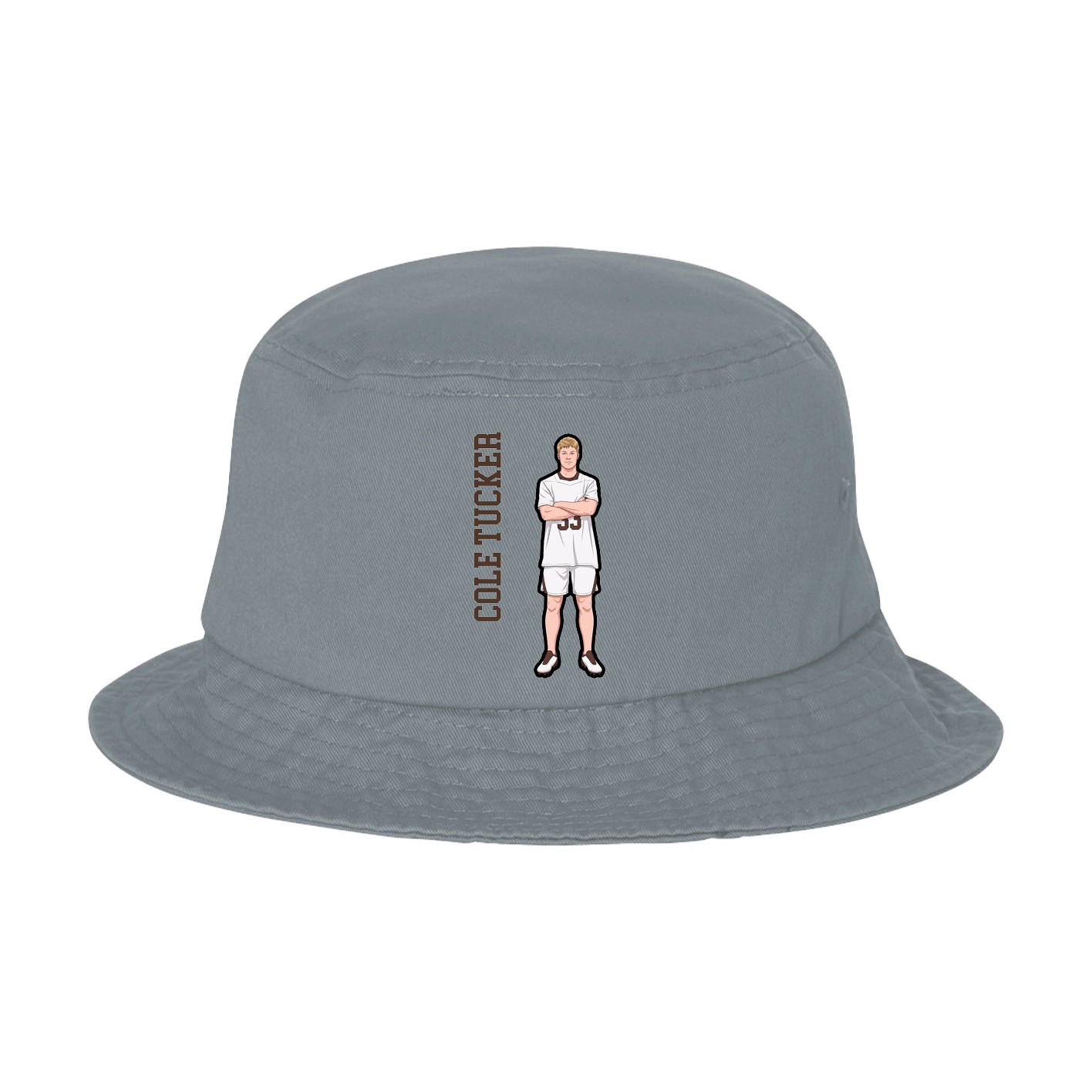 Bucket Cap — Name Vertical in Grey