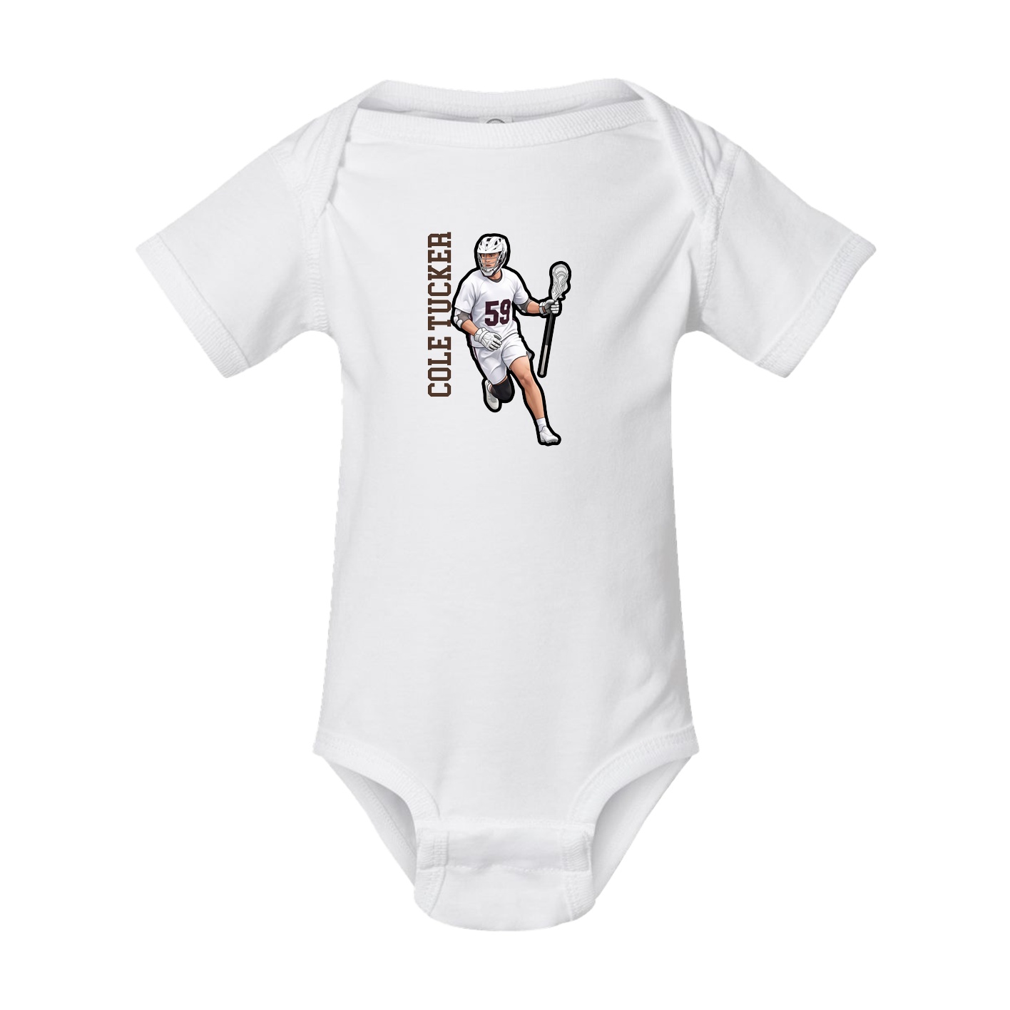 Baby Onesie — Name Vertical in White