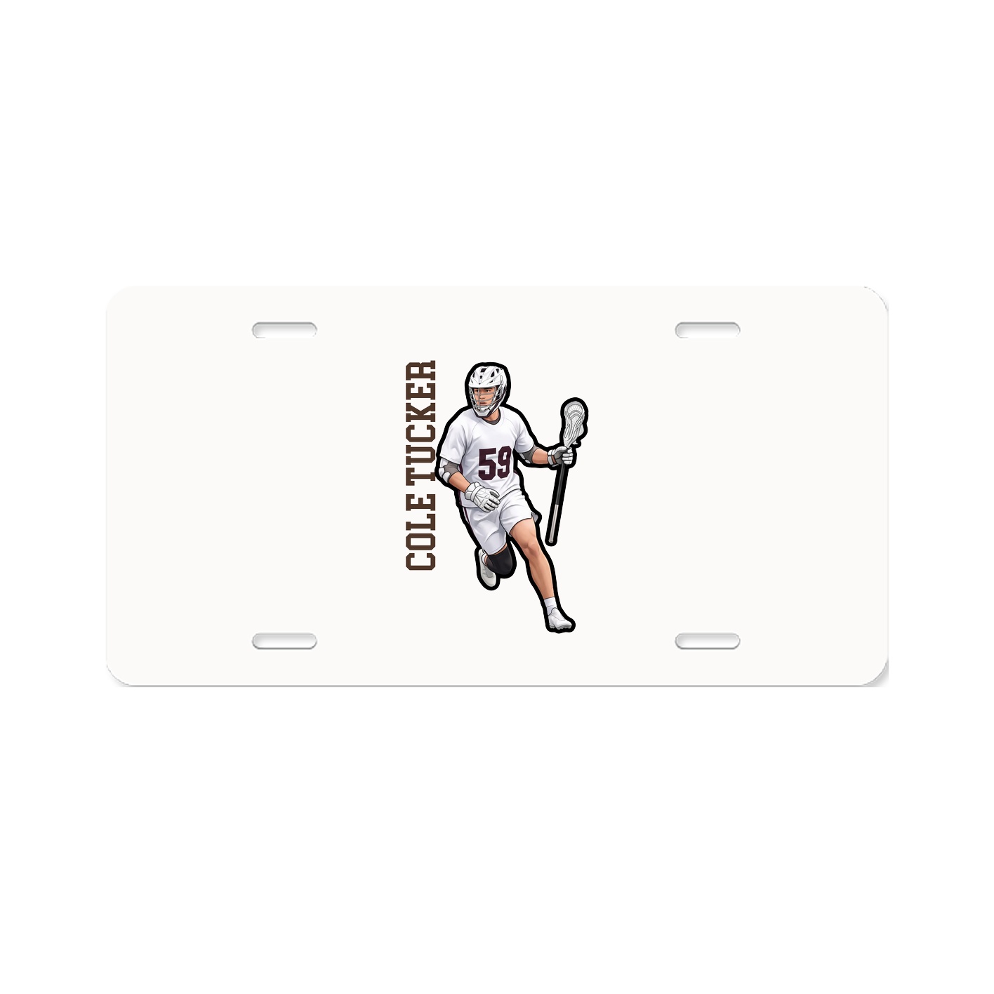 License Plate — Name Vertical in Classic