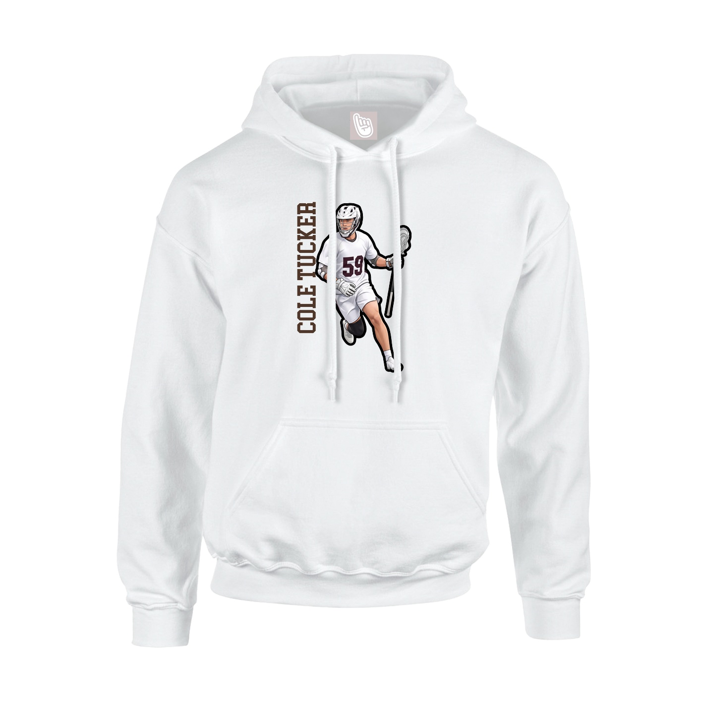 Hoodie — Name Vertical in White