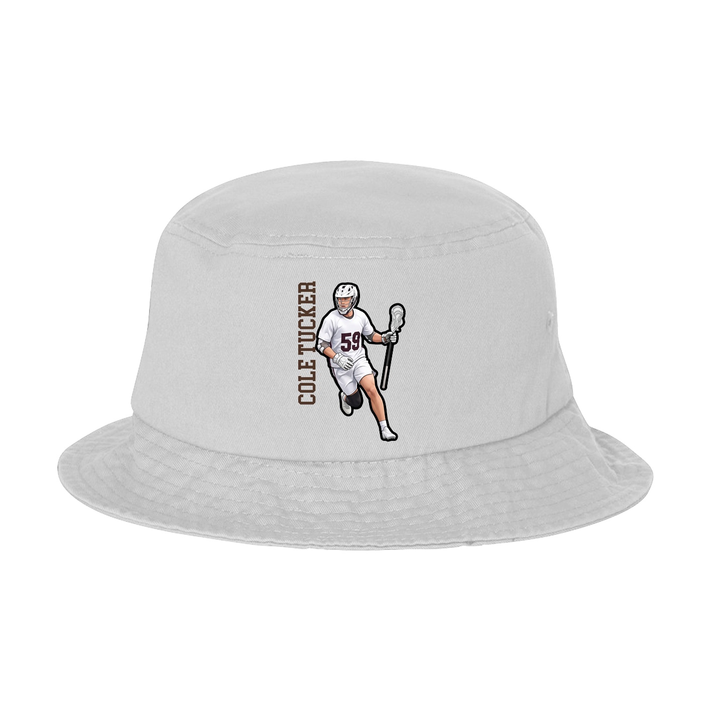 Bucket Cap — Name Vertical in White