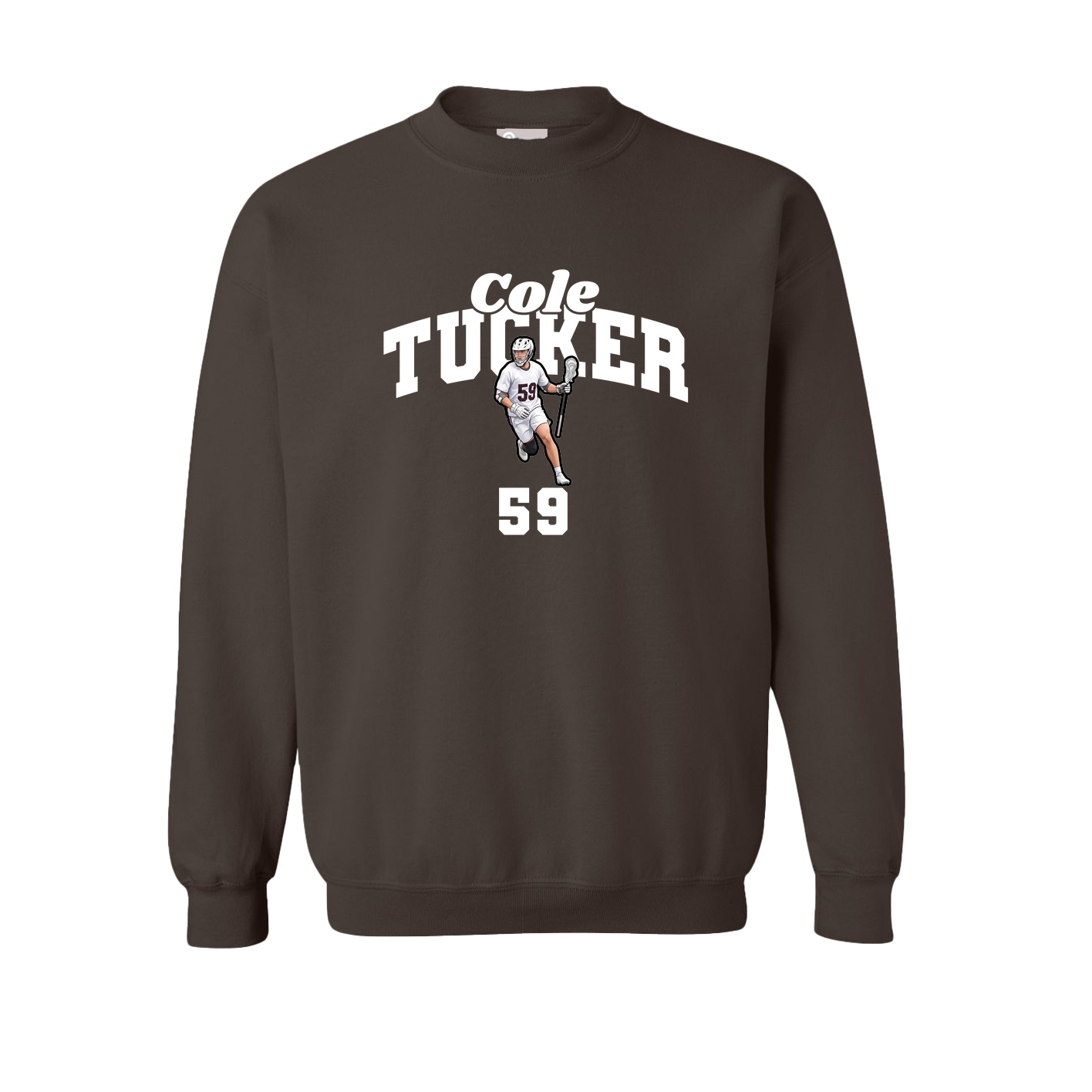 Fleece Crew — Signature Arch in Brown