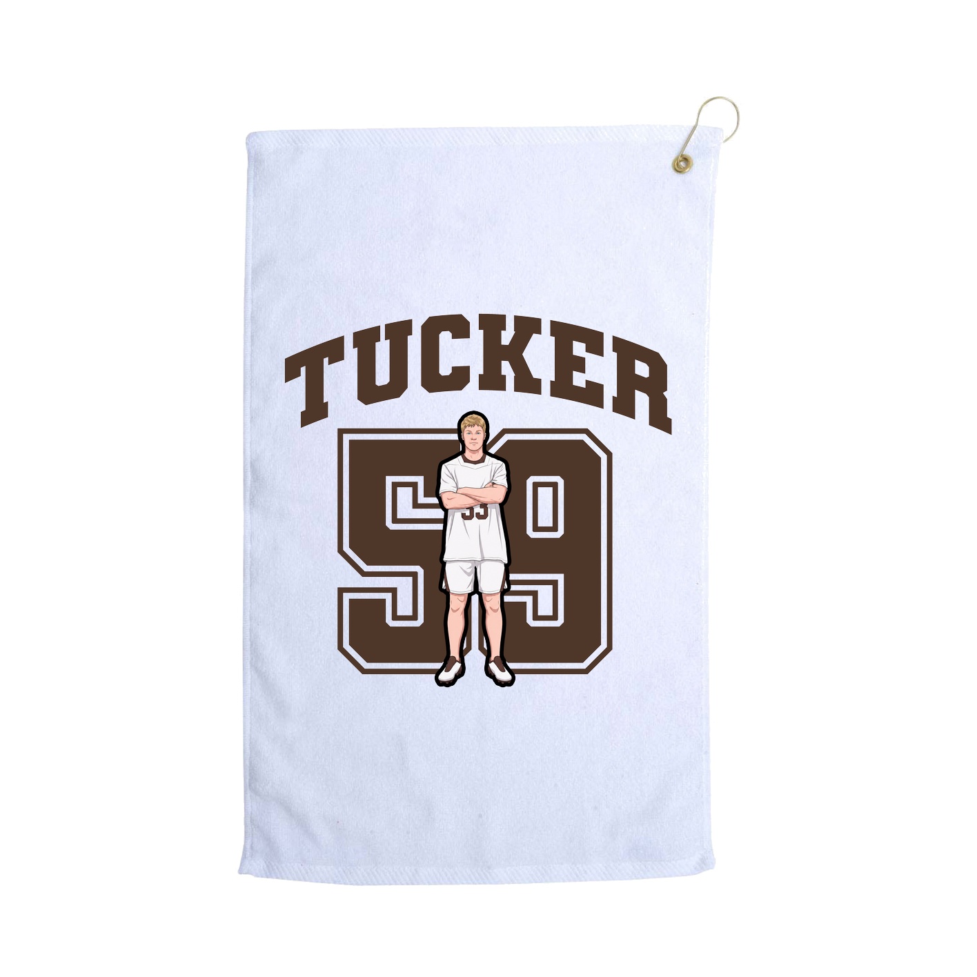 Golf Towel — Number in White