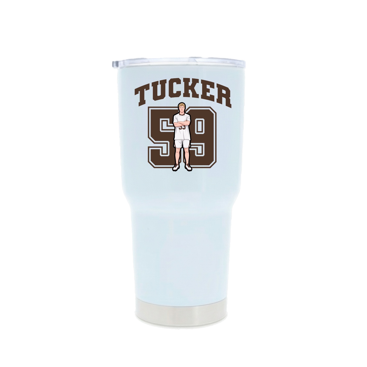 30oz Stainless Steel Tumbler — Number in White