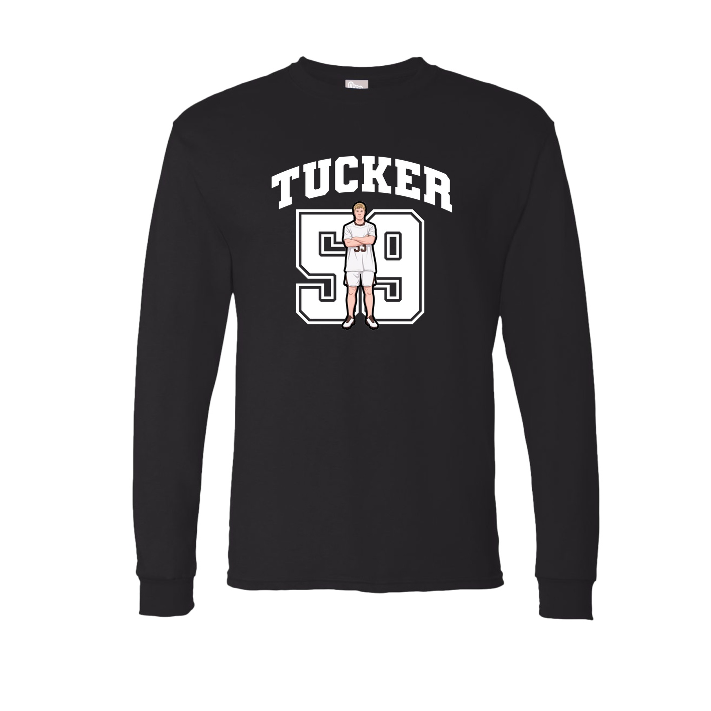 Long Sleeve Tee — Number in Black