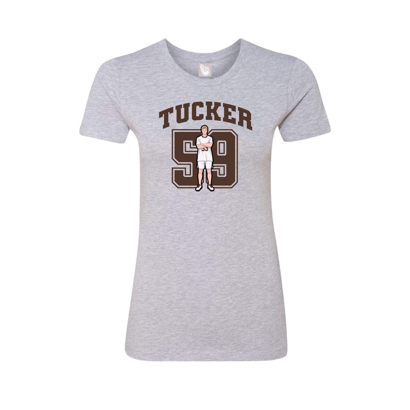 Fitted Women's Tee — Number in Grey