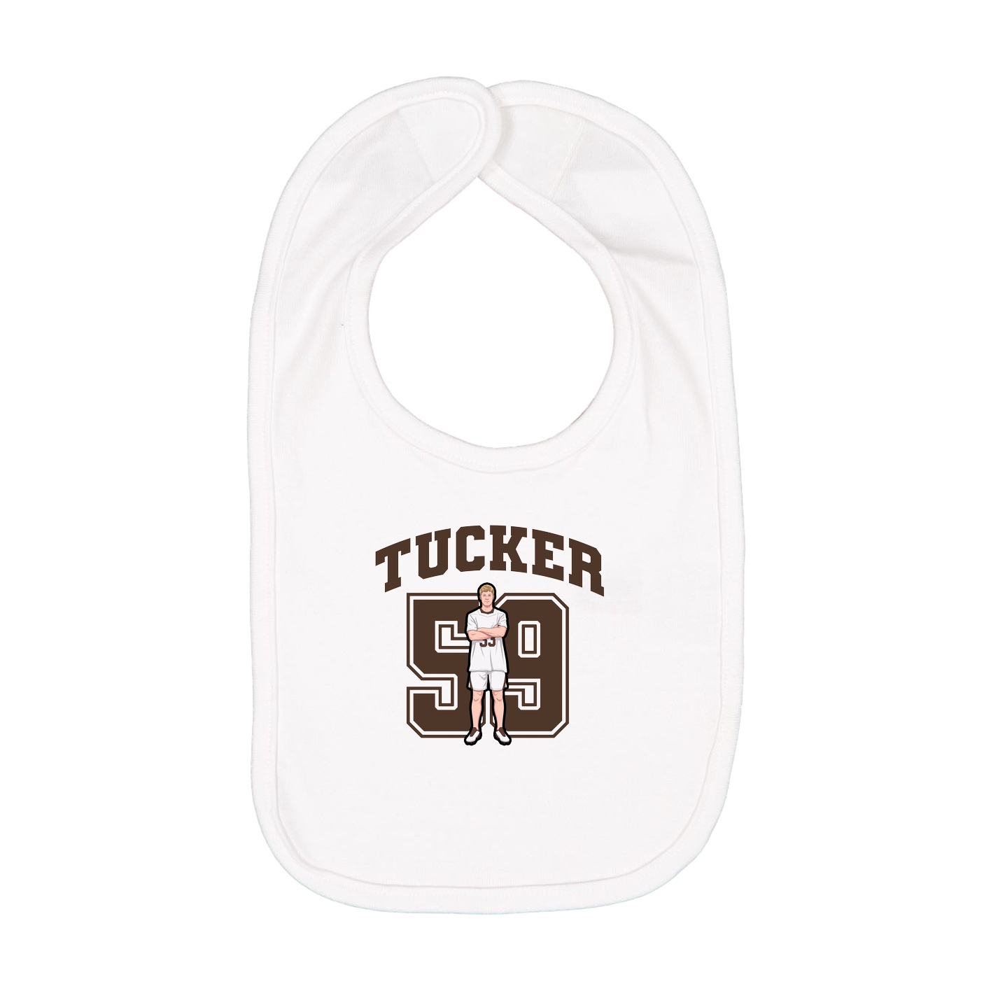 Infant Bib — Number in White