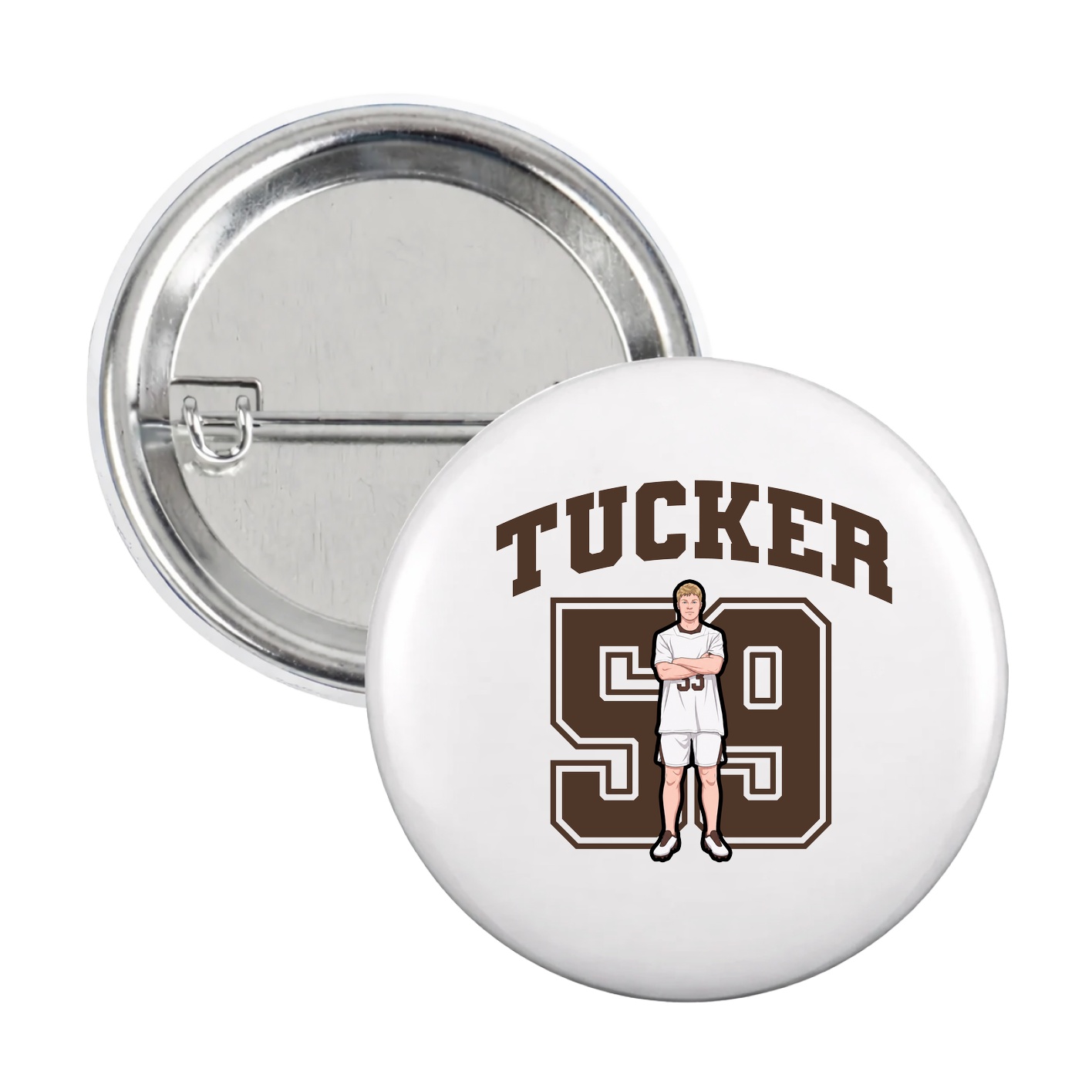 Game Day Button — Number in White
