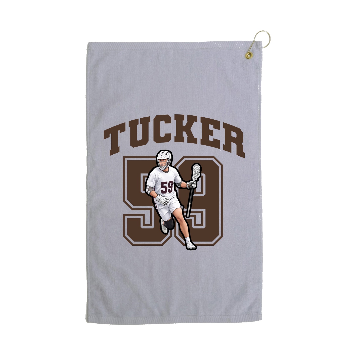Golf Towel — Number in Grey