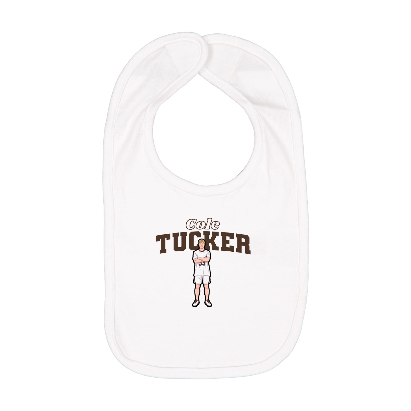 Infant Bib — Name Arch in White