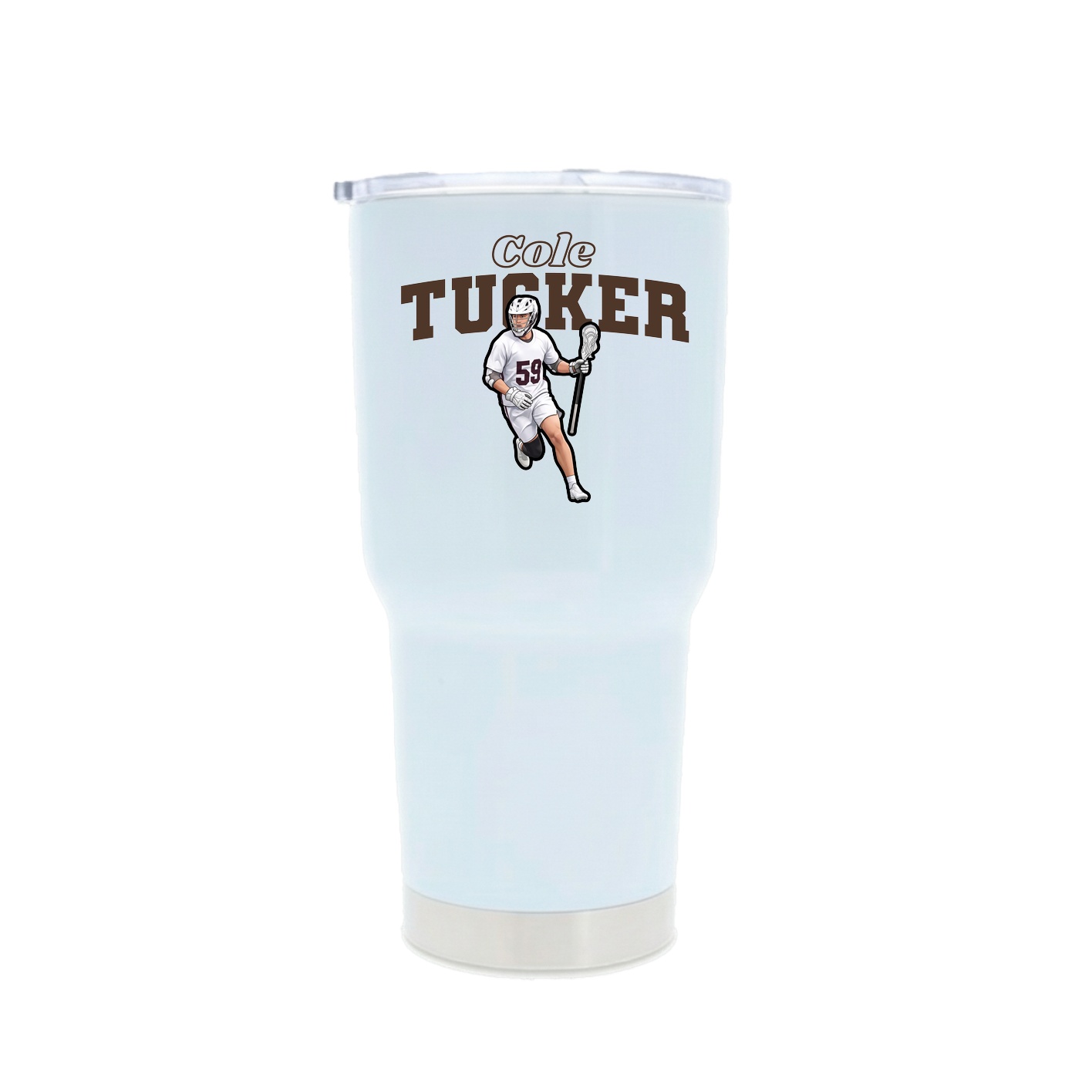 30oz Stainless Steel Tumbler — Name Arch in White