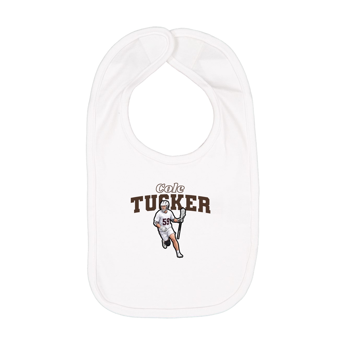 Infant Bib — Name Arch in White