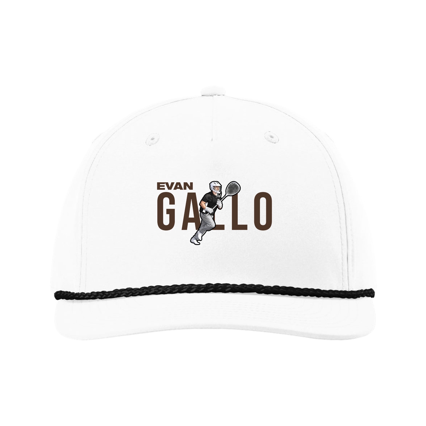 Five-Panel Classic Rope Cap — Player Name in White