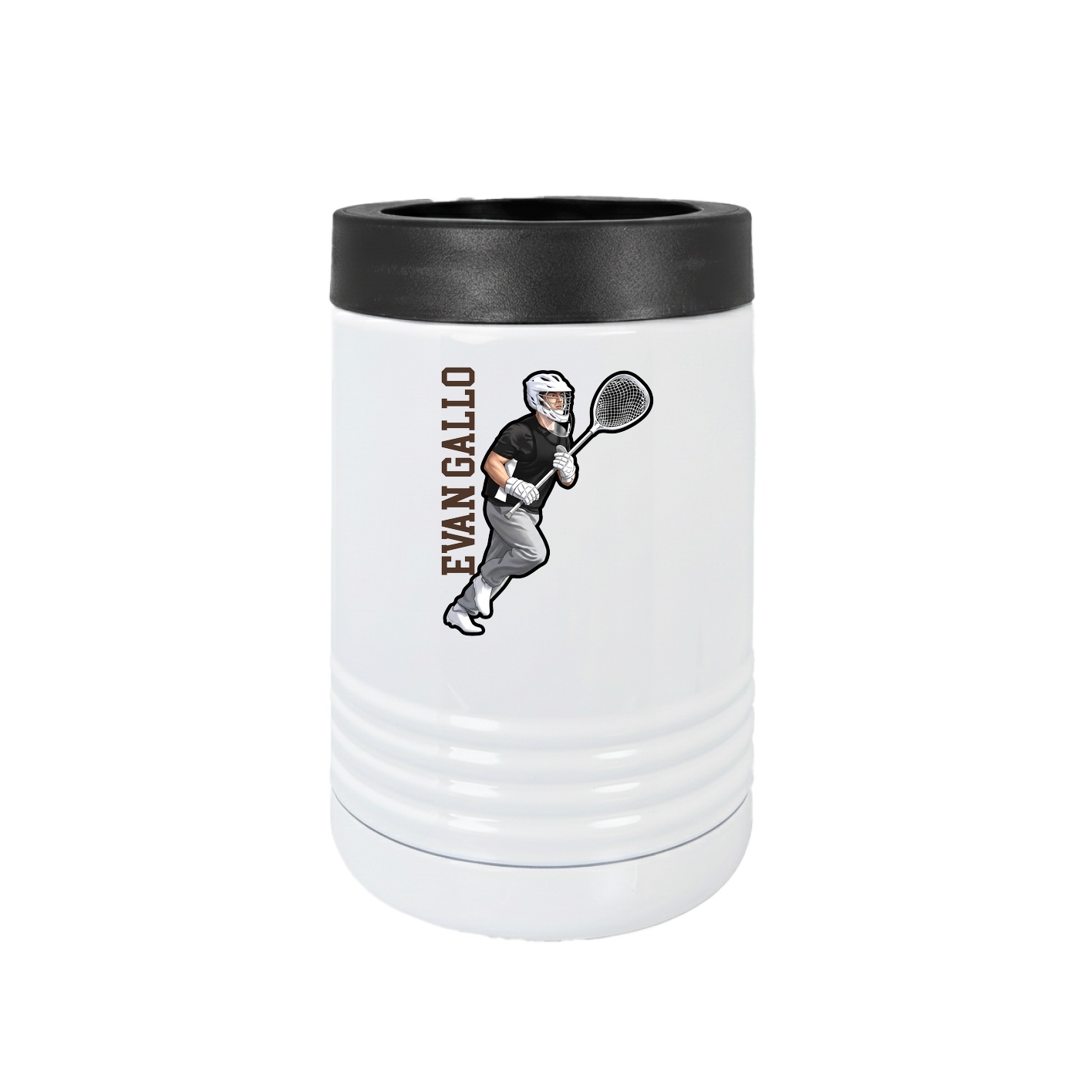 Beverage Holder — Name Vertical in White