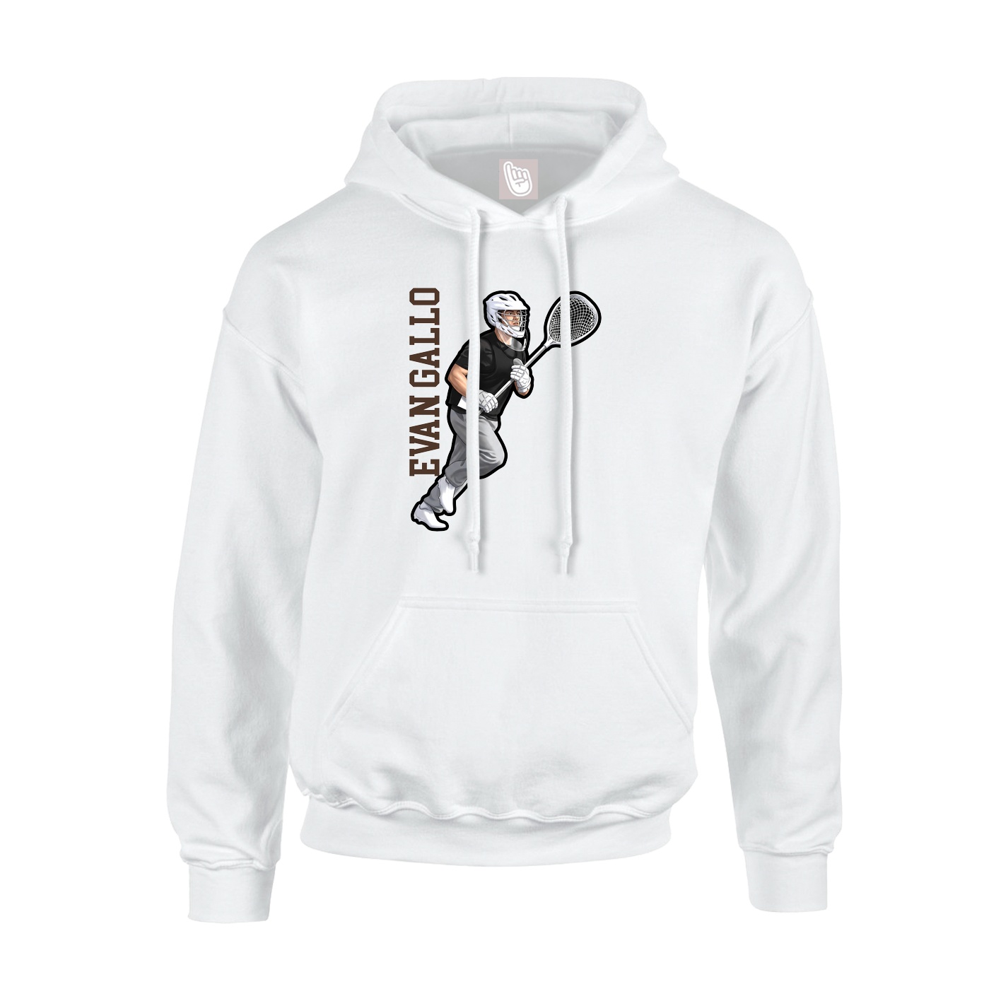 Youth Hoodie — Name Vertical in White