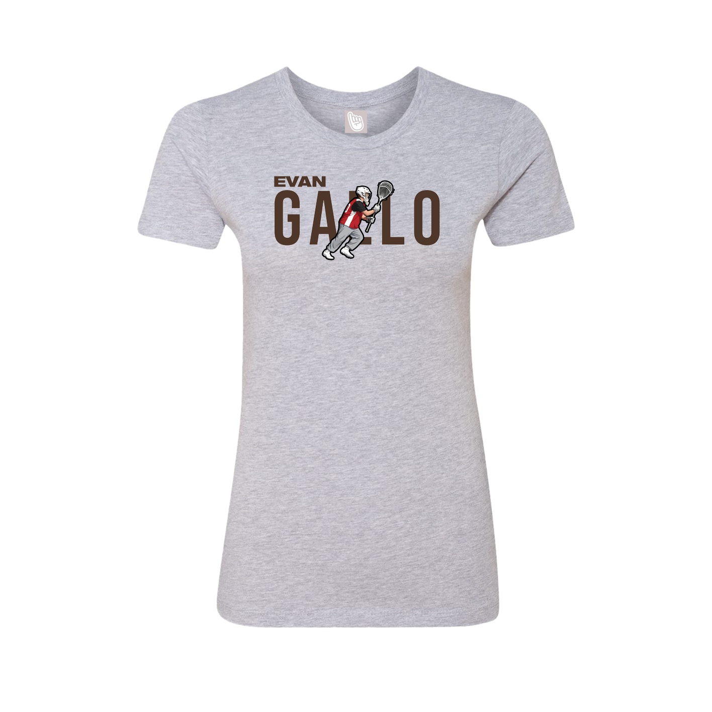 Fitted Women's Tee — Player Name in Grey