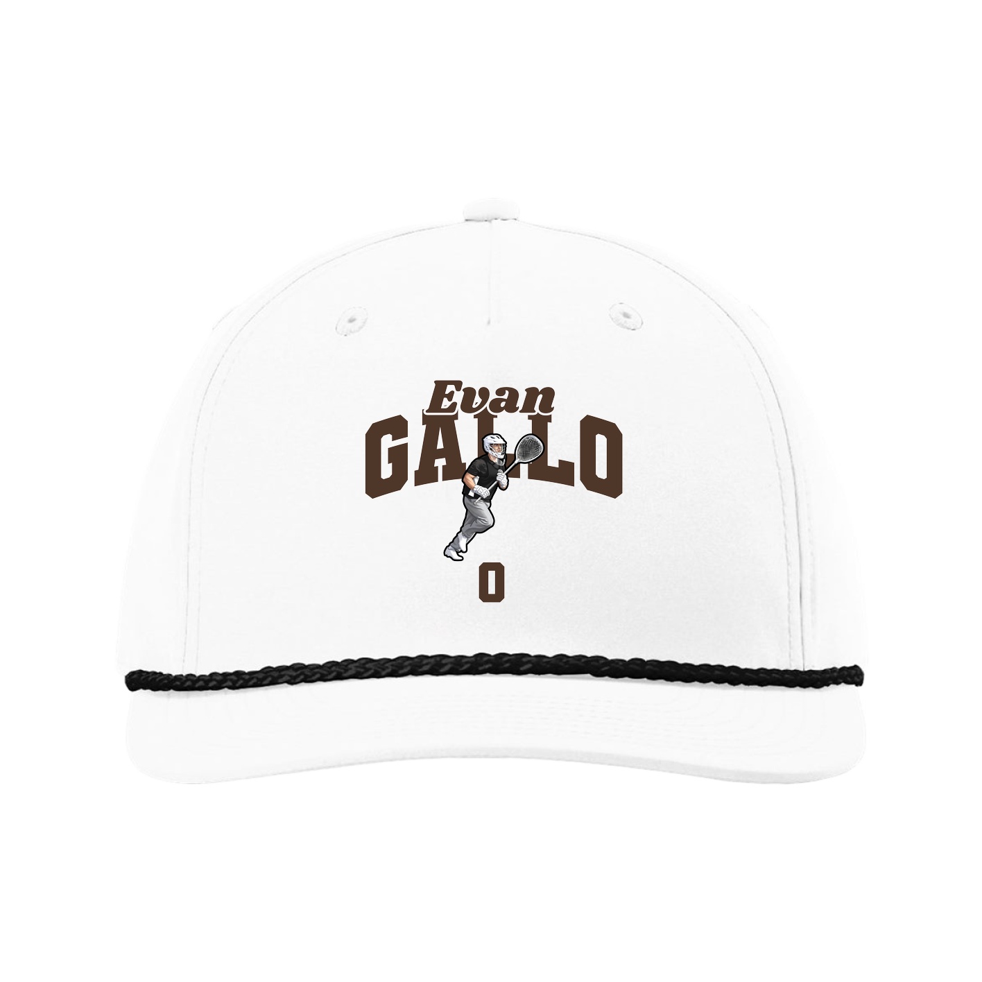 Five-Panel Classic Rope Cap — Signature Arch in White