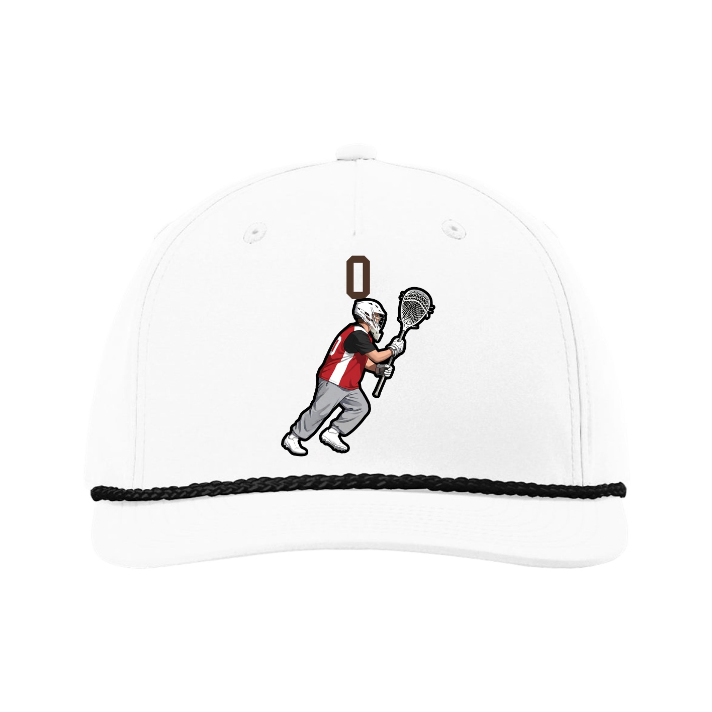 Five-Panel Classic Rope Cap — Number Top in White