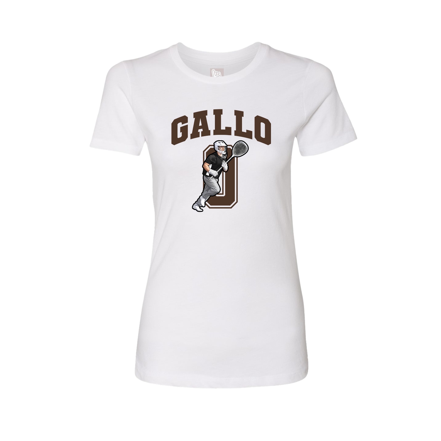 Fitted Women's Tee — Number in White