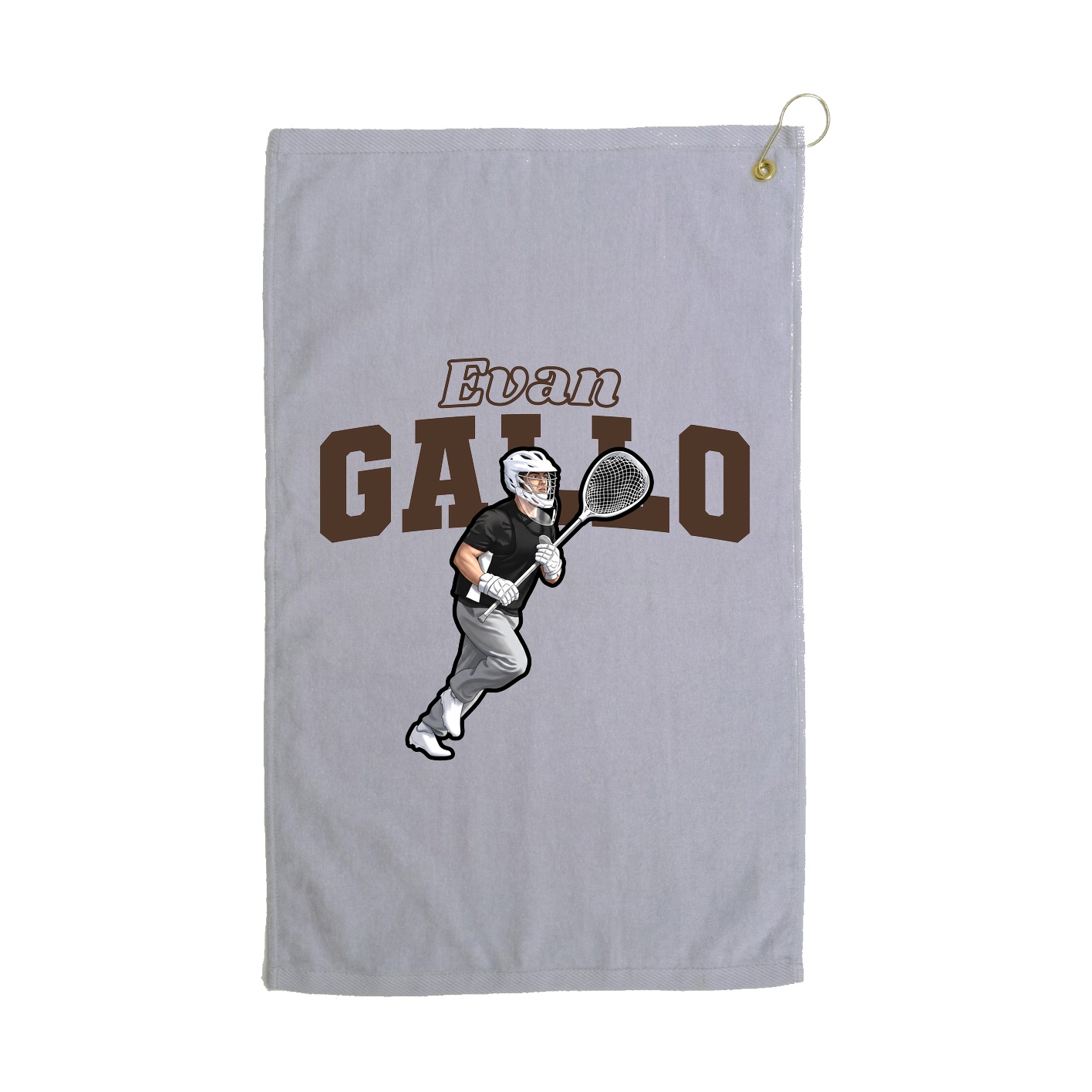 Golf Towel — Name Arch in Grey