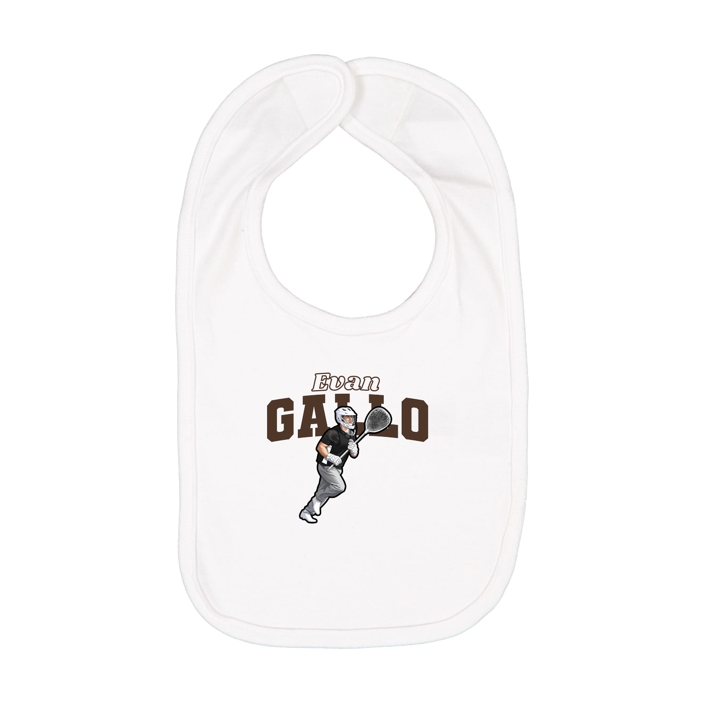 Infant Bib — Name Arch in White