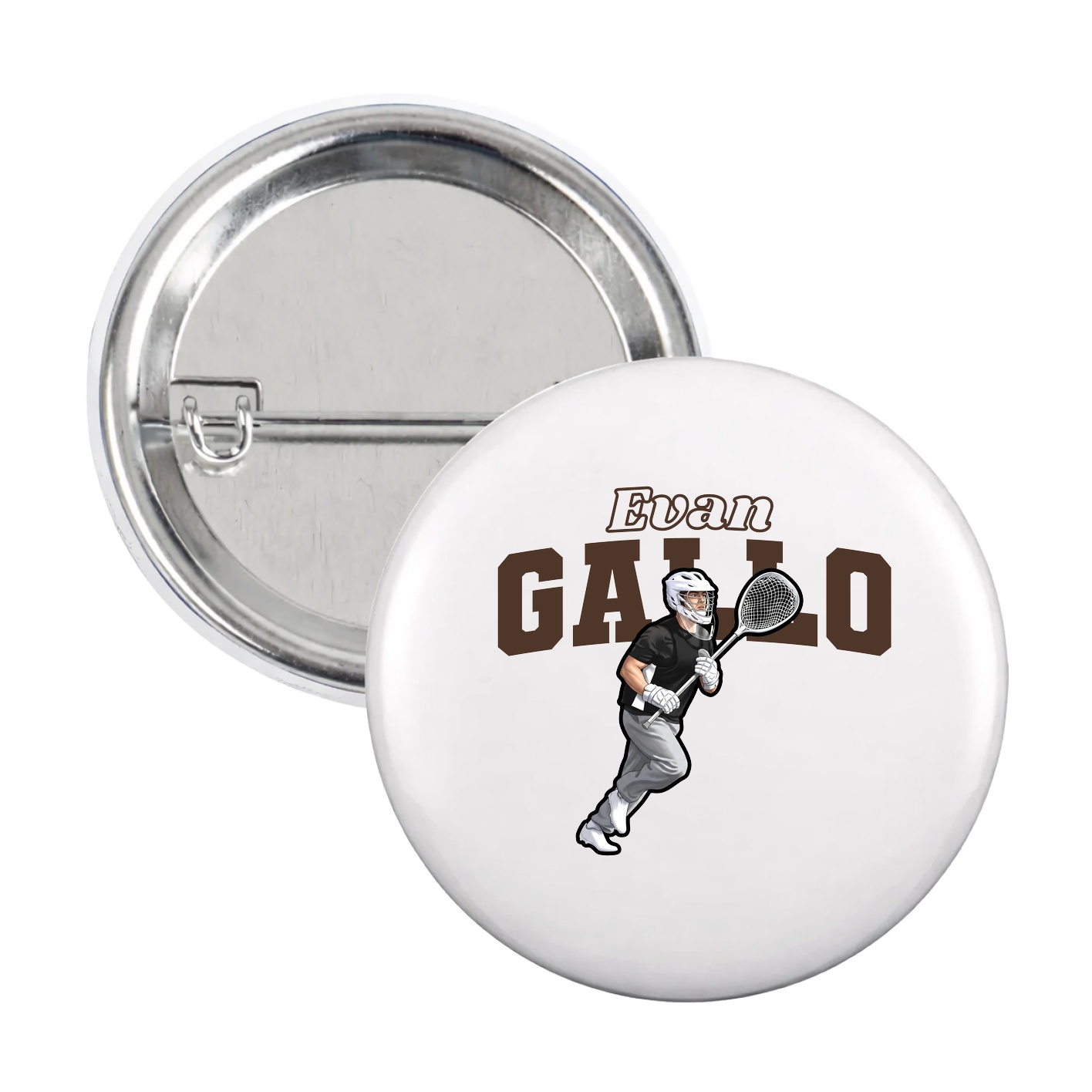 Game Day Button — Name Arch in White