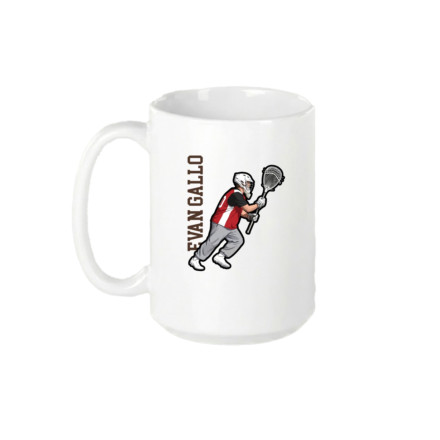 15oz Coffee Mug — Name Vertical in White