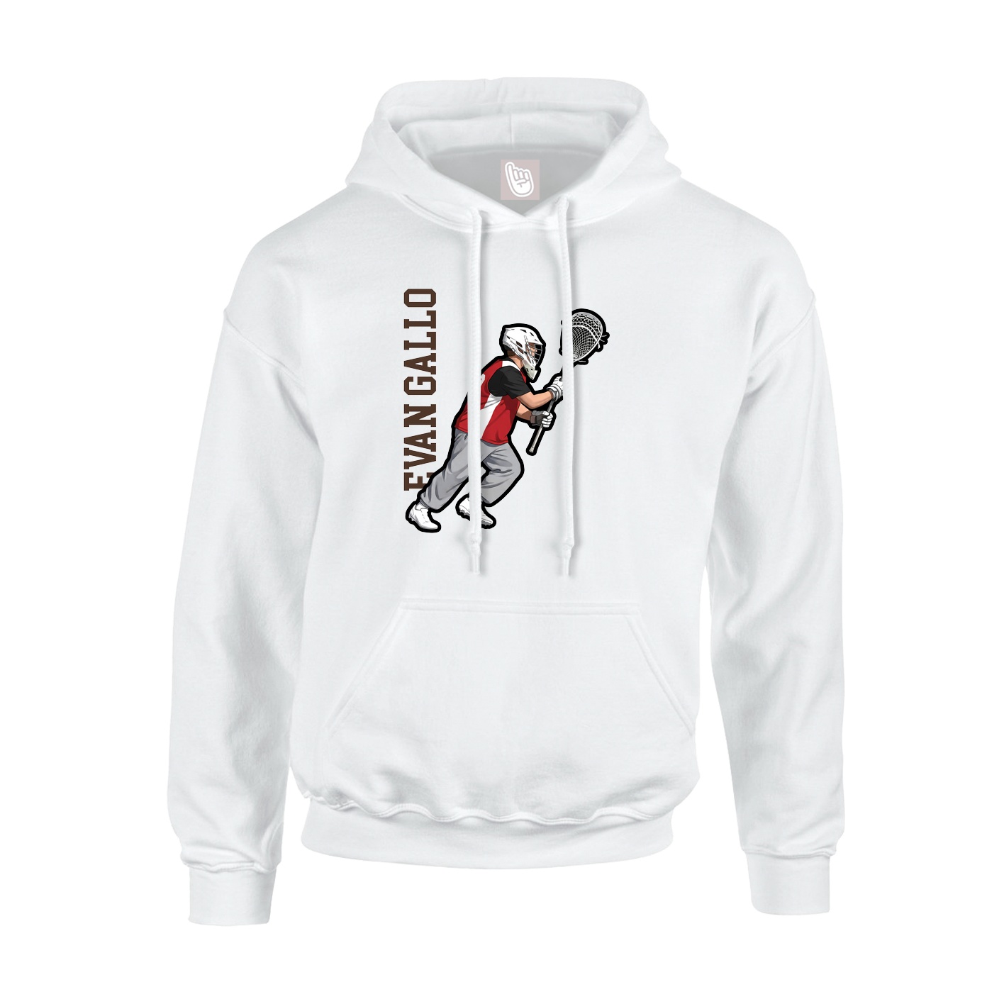Youth Hoodie — Name Vertical in White