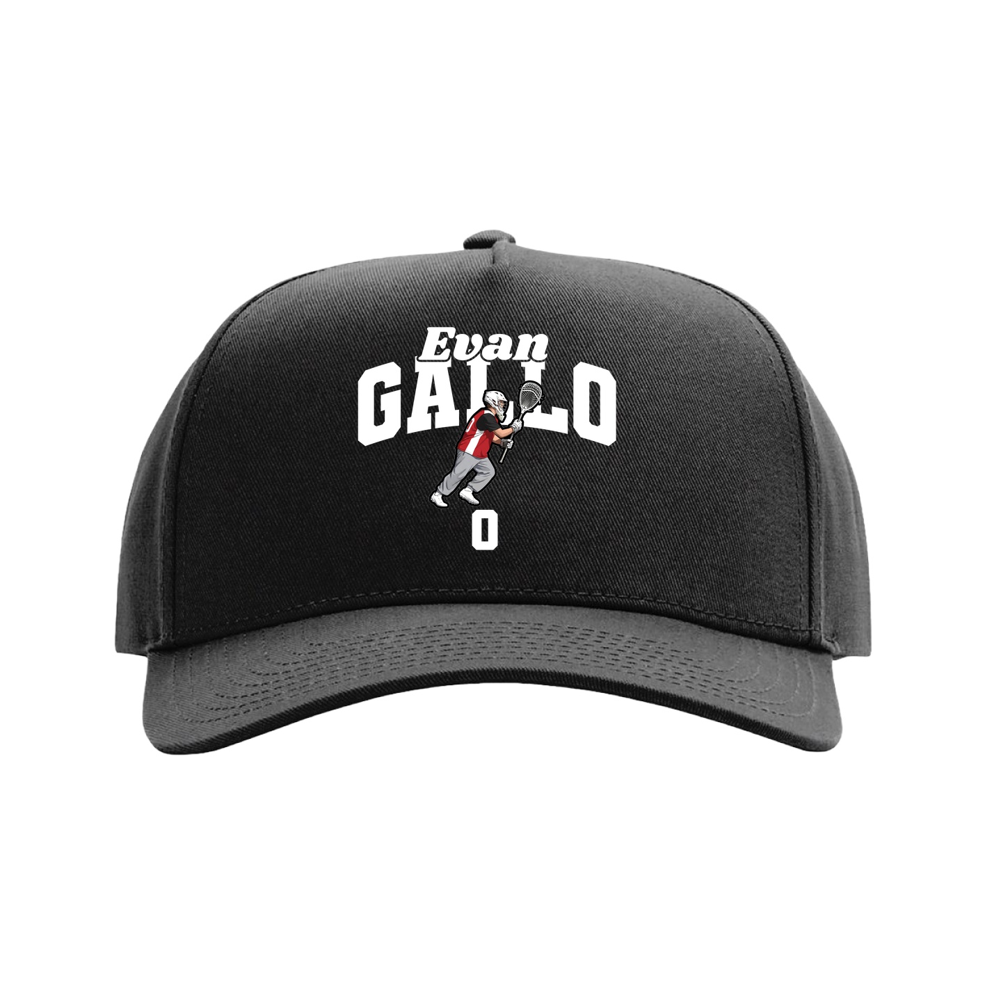 Full Fabric Five-Panel Champ Cap — Signature Arch in Black
