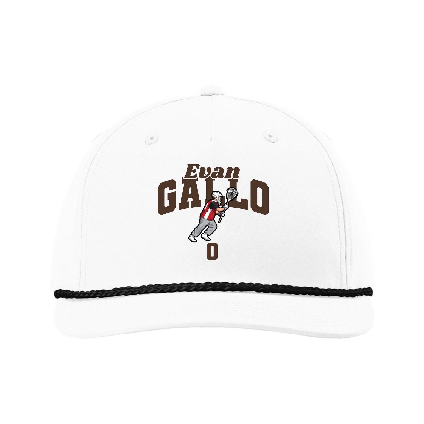 Five-Panel Classic Rope Cap — Signature Arch in White