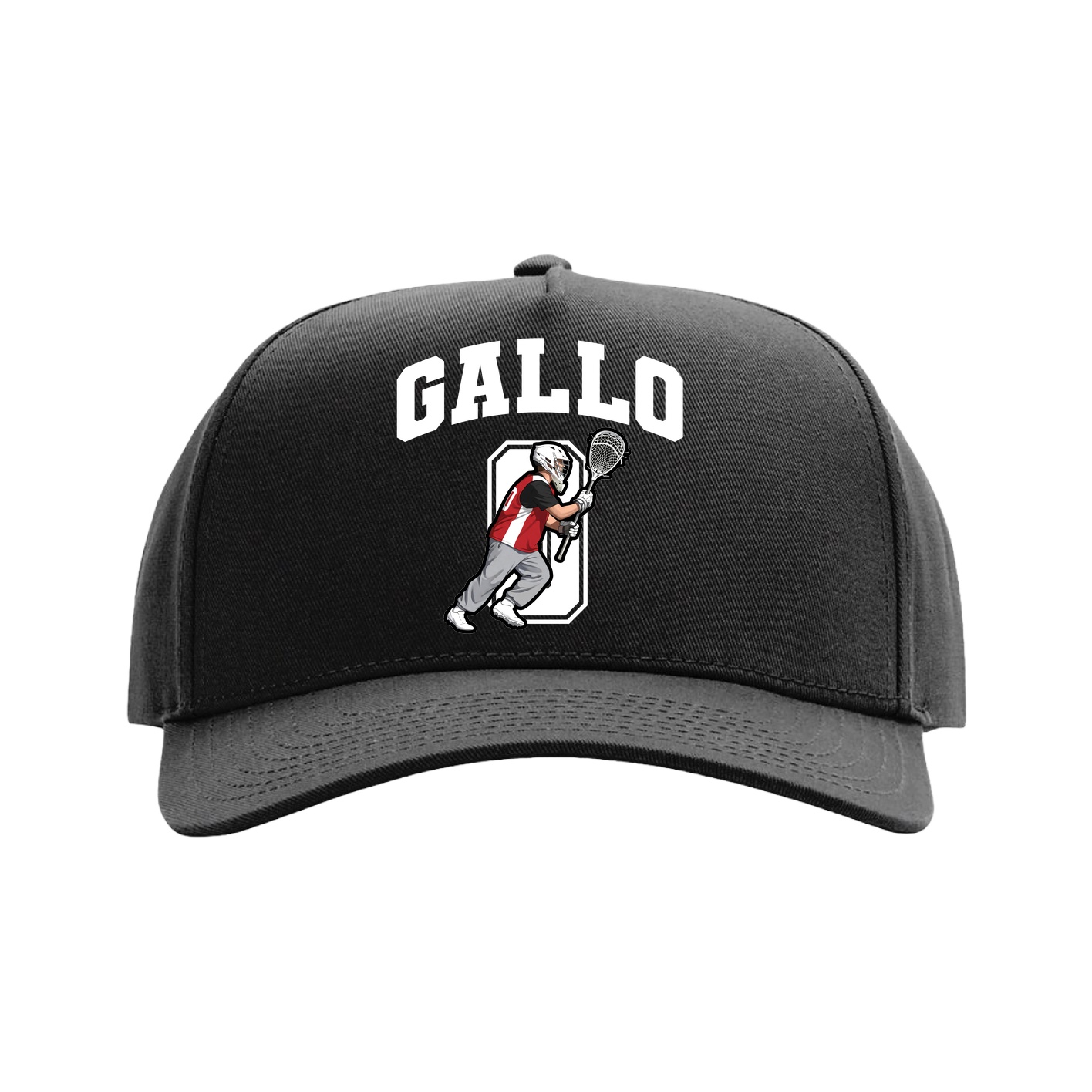 Full Fabric Five-Panel Champ Cap — Number in Black