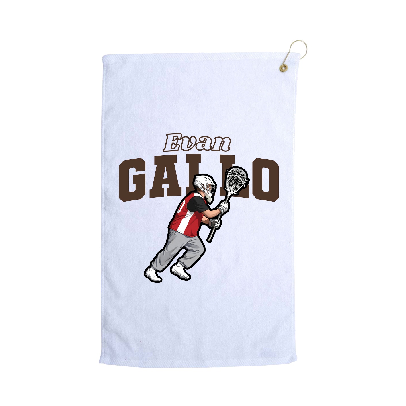 Golf Towel — Name Arch in White
