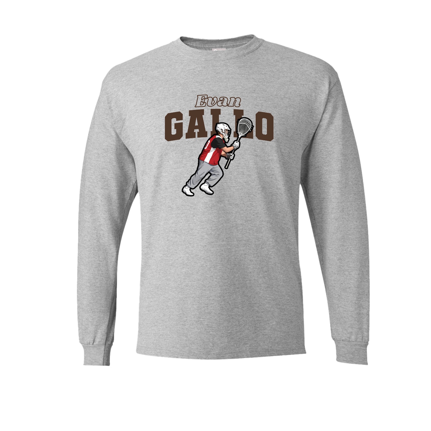 Long Sleeve Tee — Name Arch in Grey