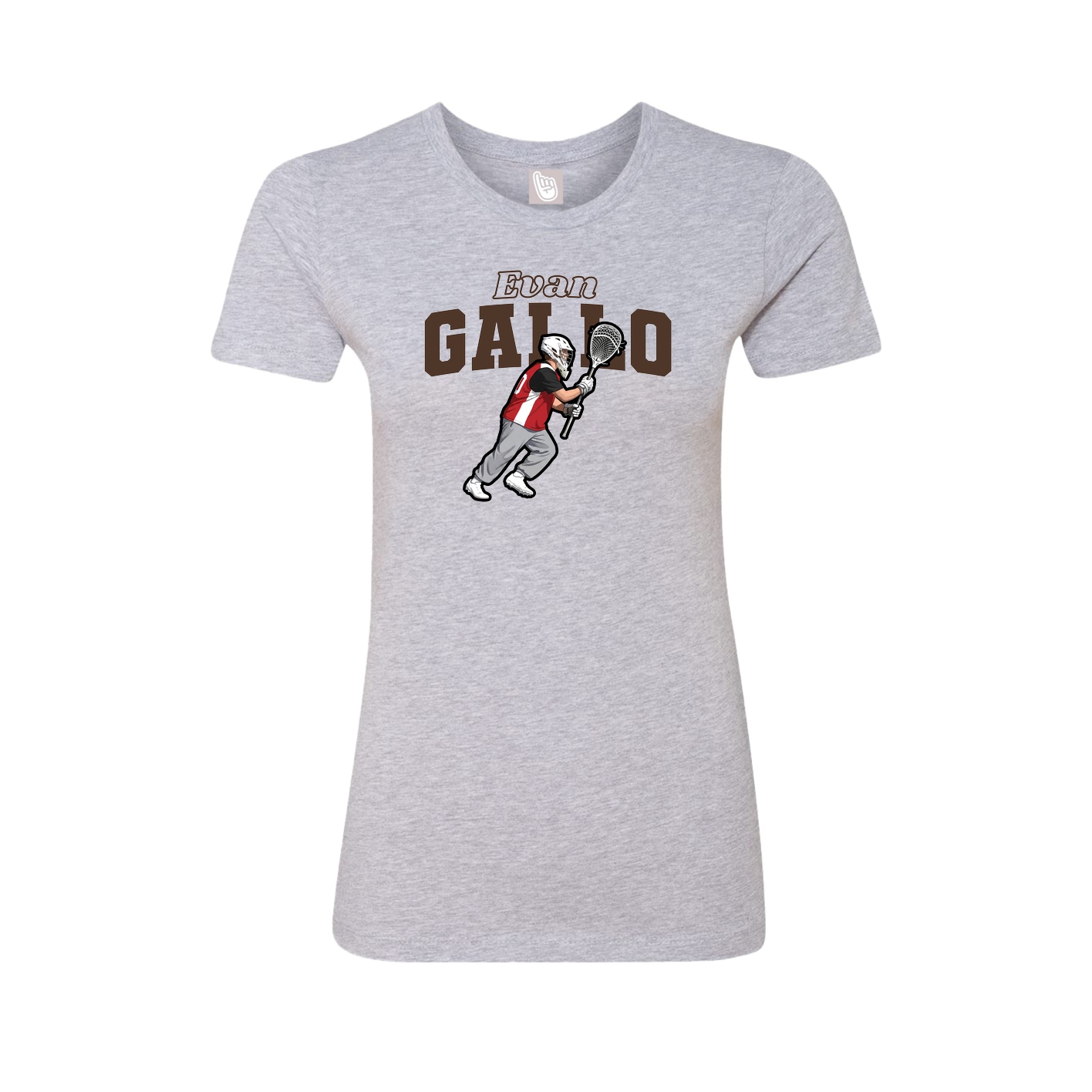 Fitted Women's Tee — Name Arch in Grey