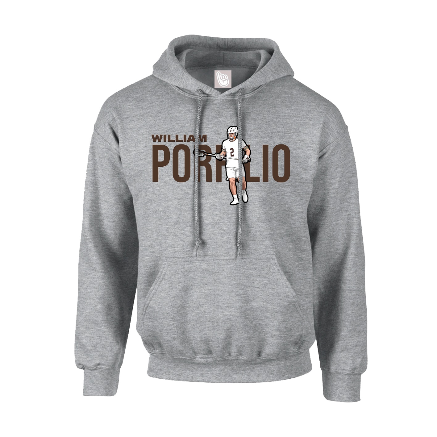 Hoodie — Player Name in Grey