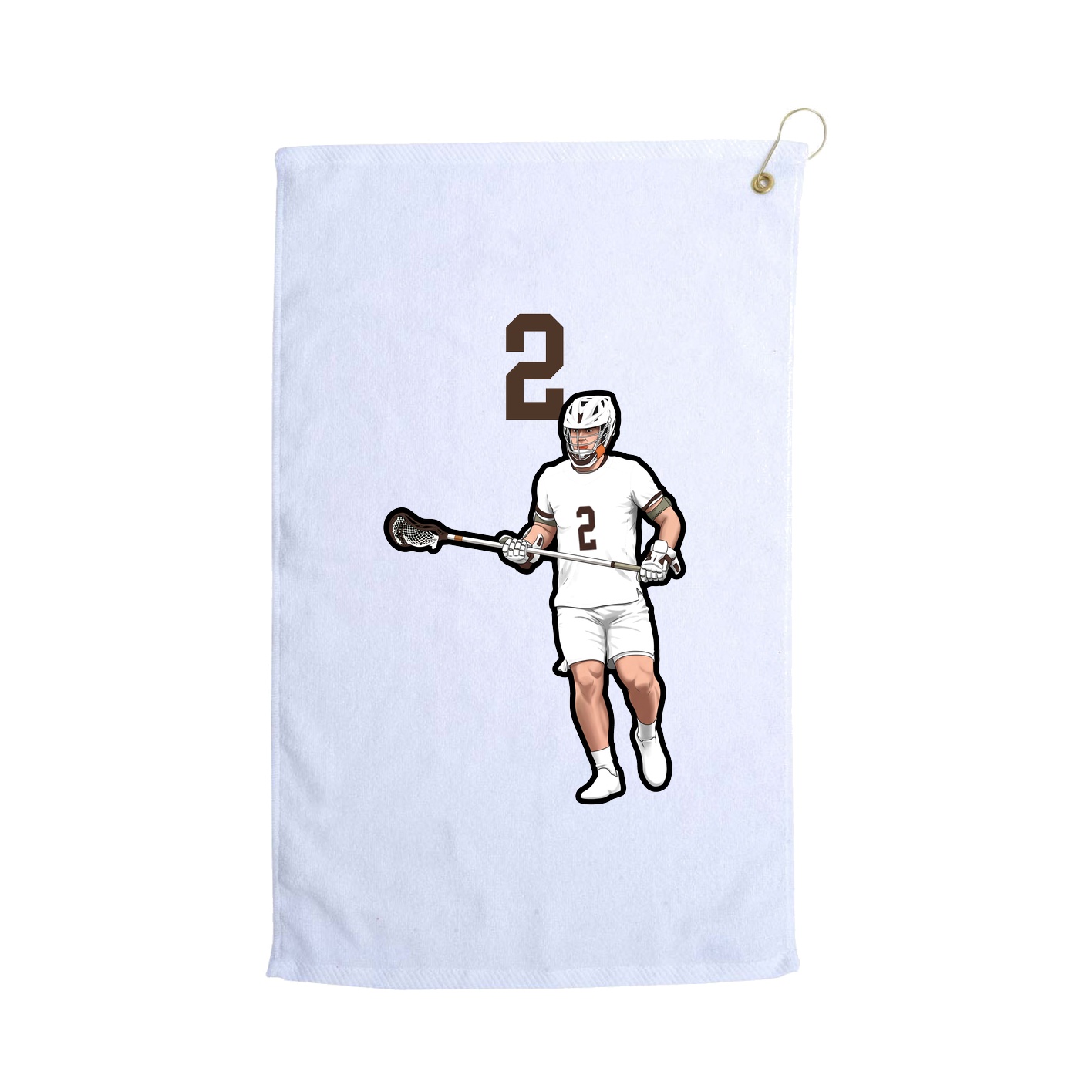 Golf Towel — Number Top in White