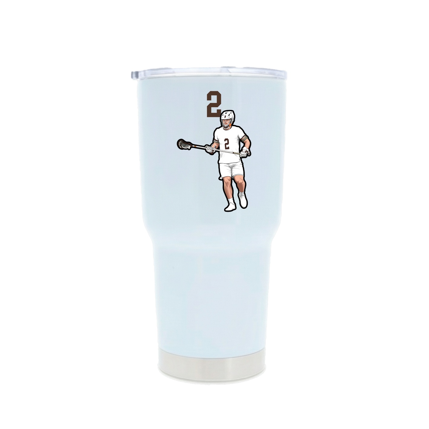 30oz Stainless Steel Tumbler — Number Top in White