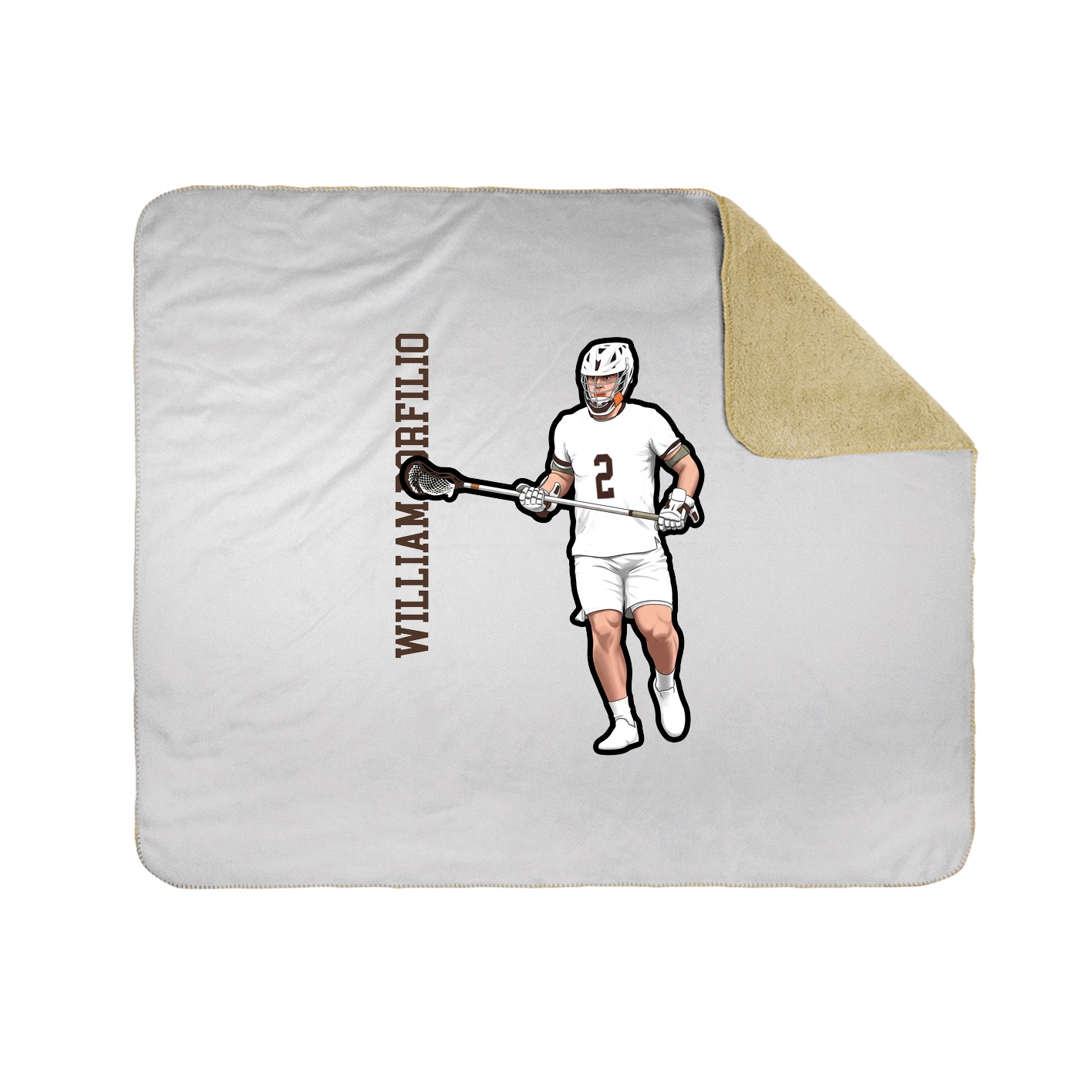 Throw Blanket — Name Vertical in White