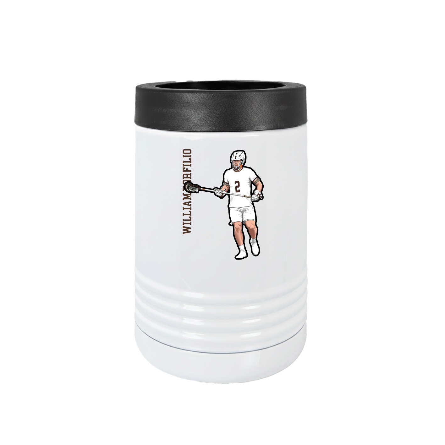 Beverage Holder — Name Vertical in White