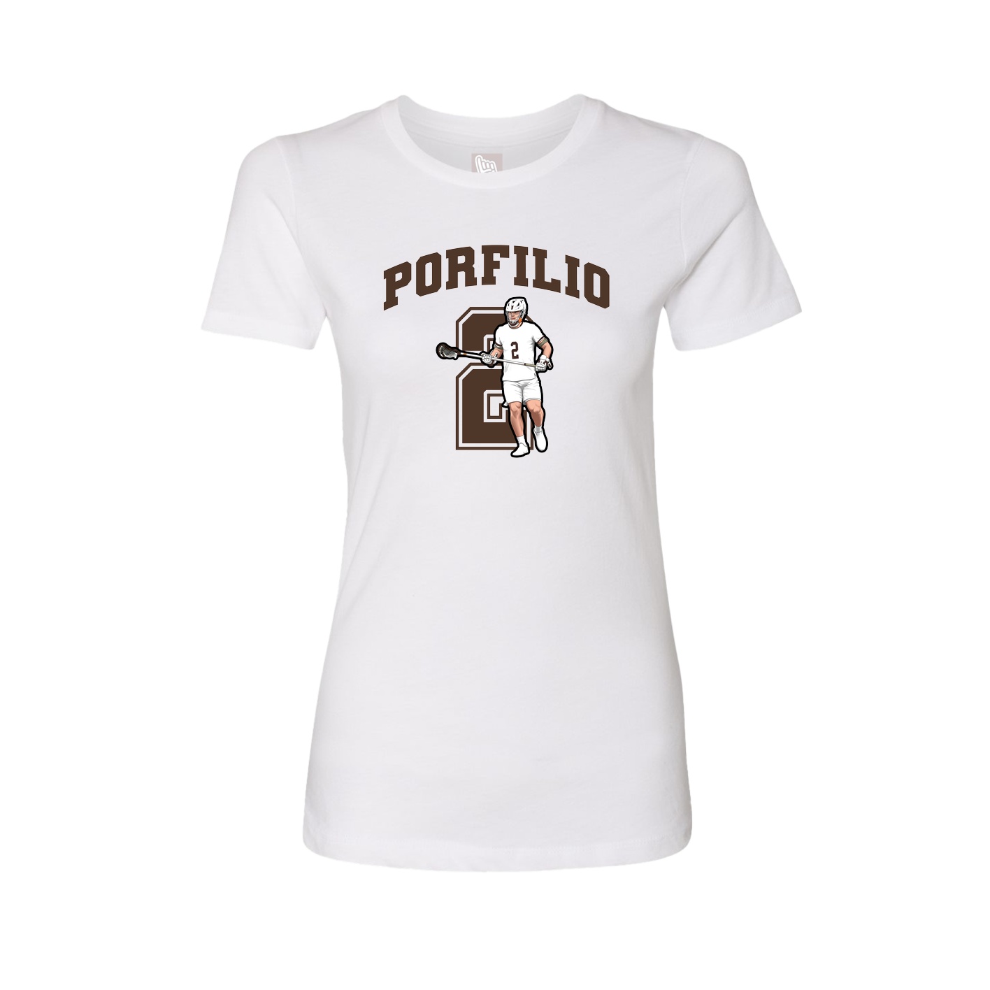 Fitted Women's Tee — Number in White