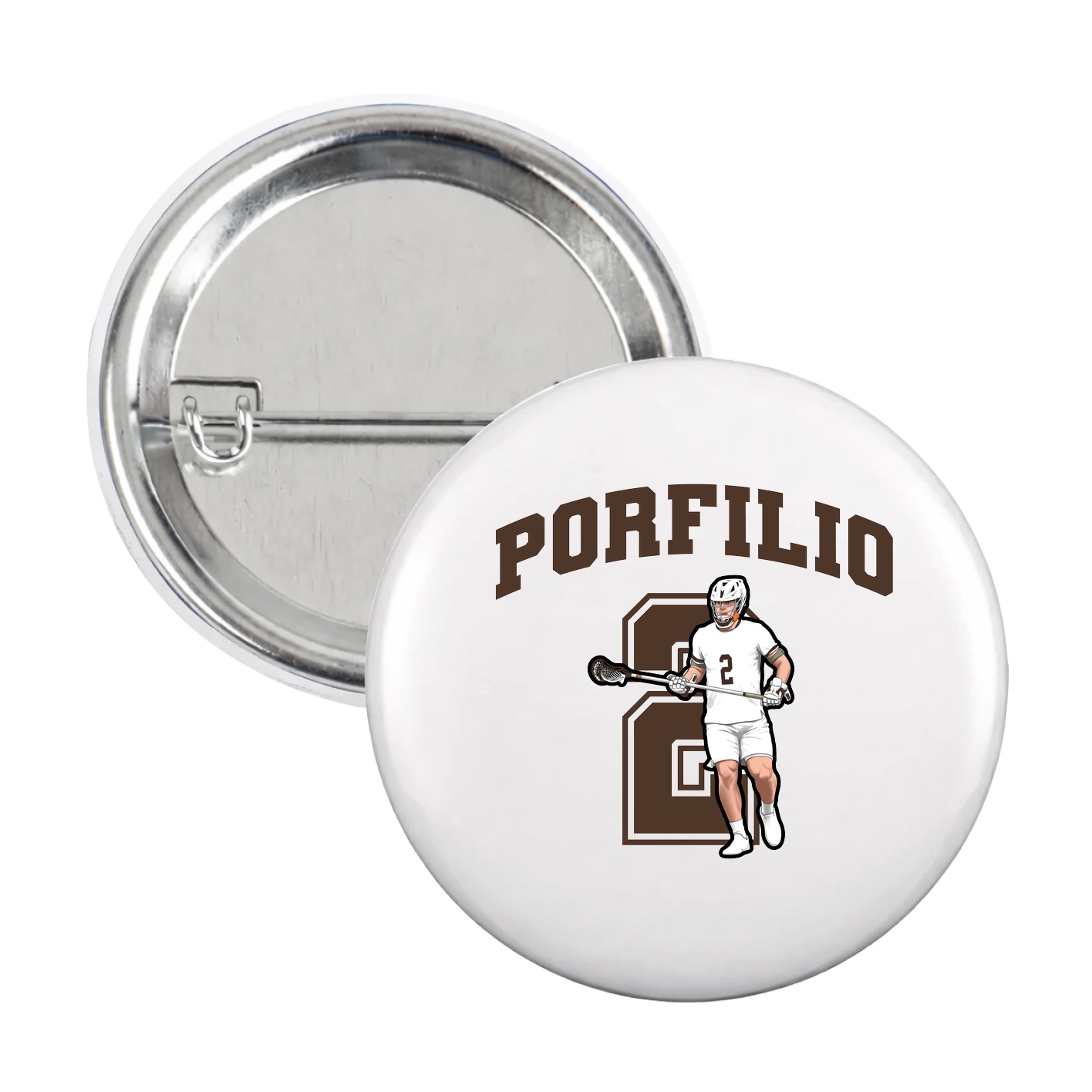 Game Day Button — Number in White