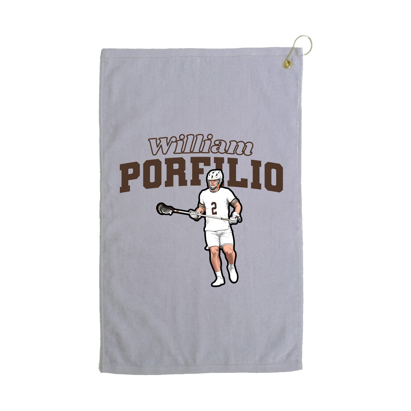 Golf Towel — Name Arch in Grey