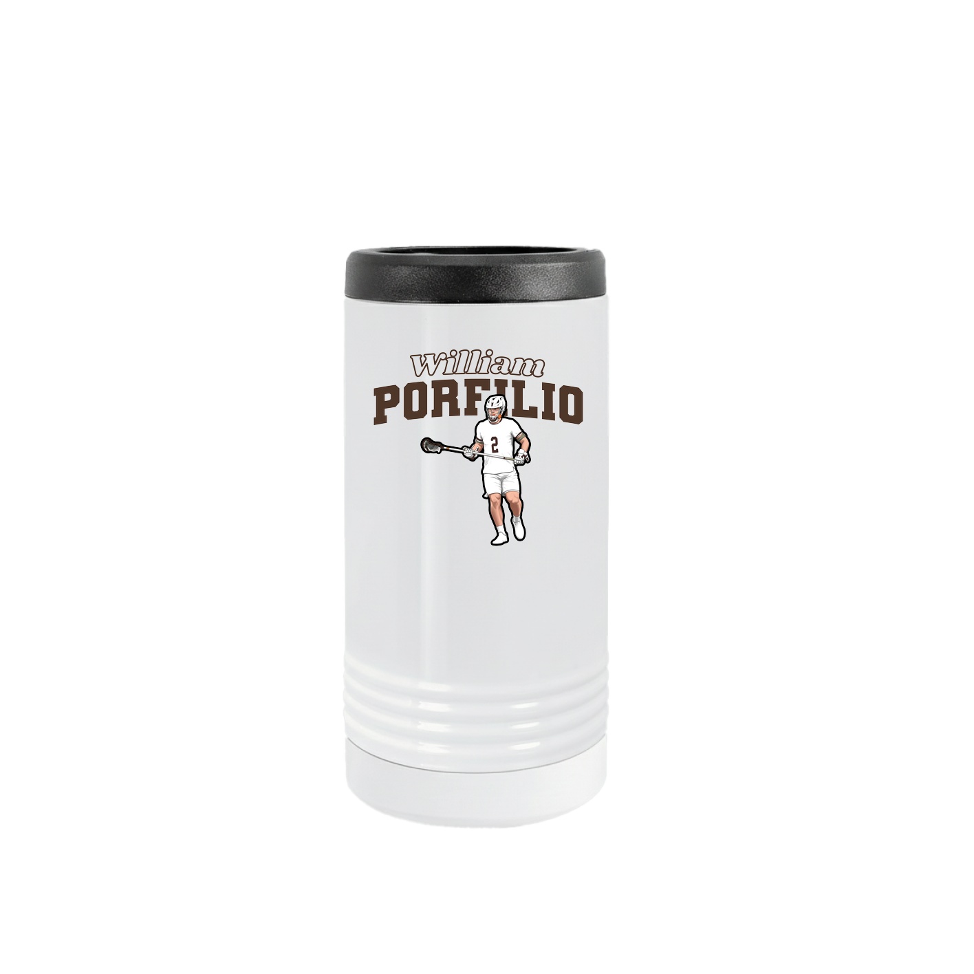 Slim Beverage Holder — Name Arch in White