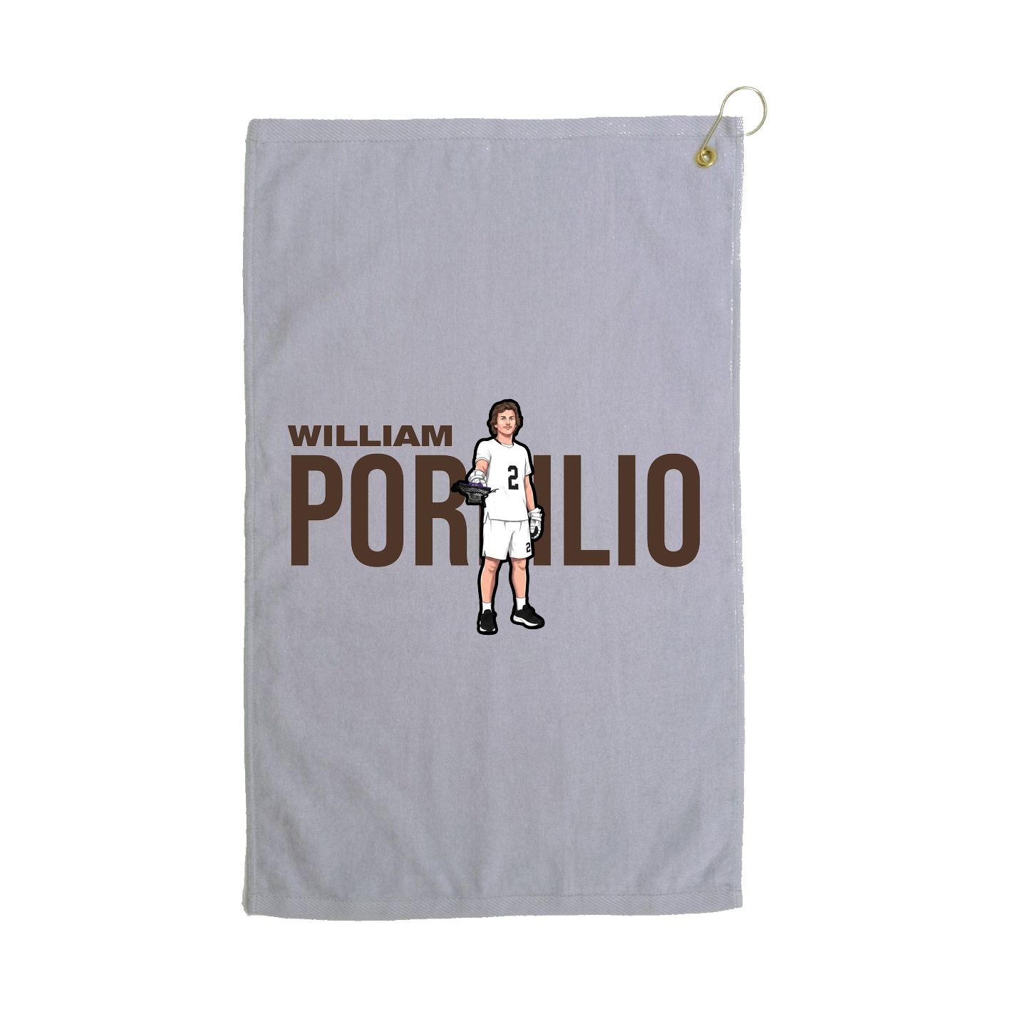 Golf Towel — Player Name in Grey