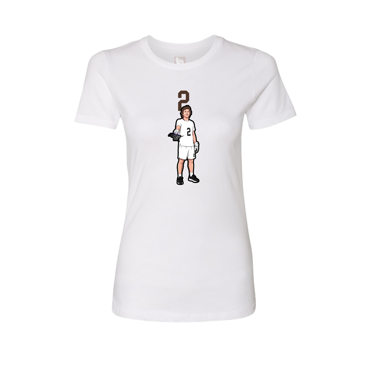 Fitted Women's Tee — Number Top in White