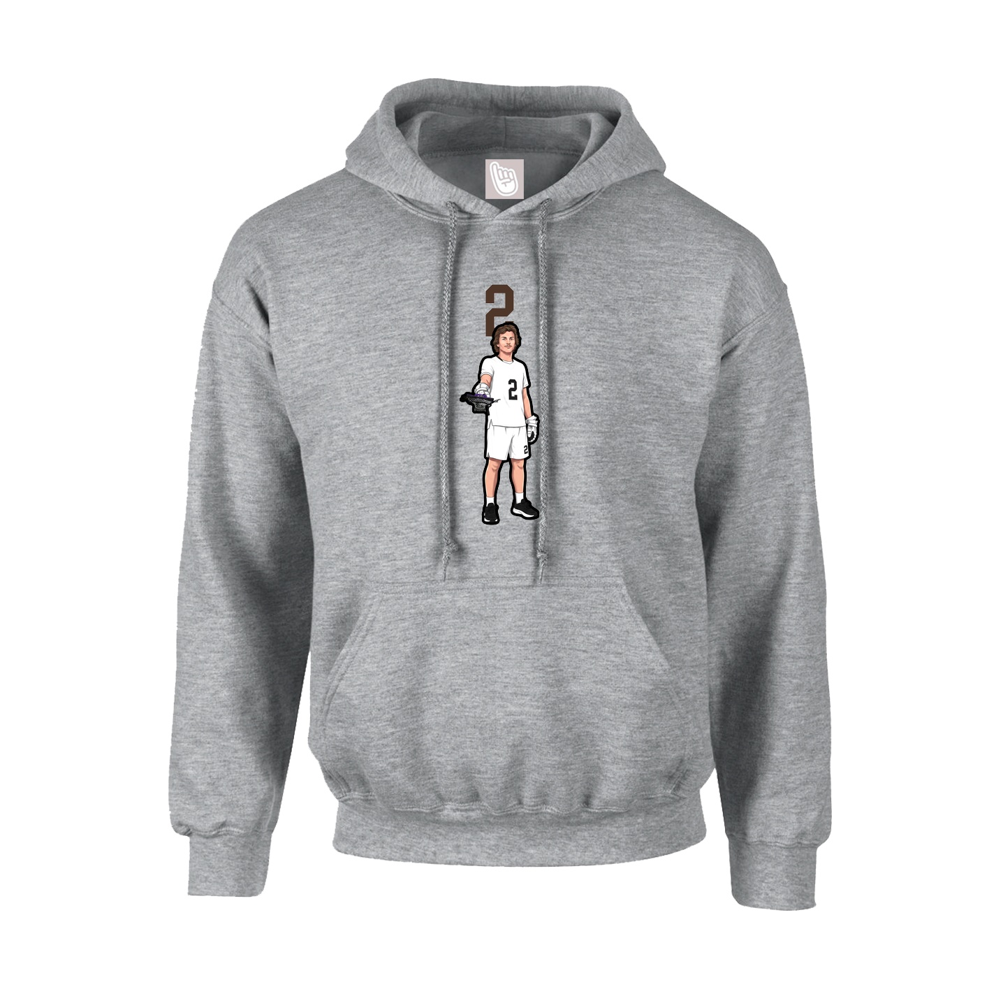 Hoodie — Number Top in Grey