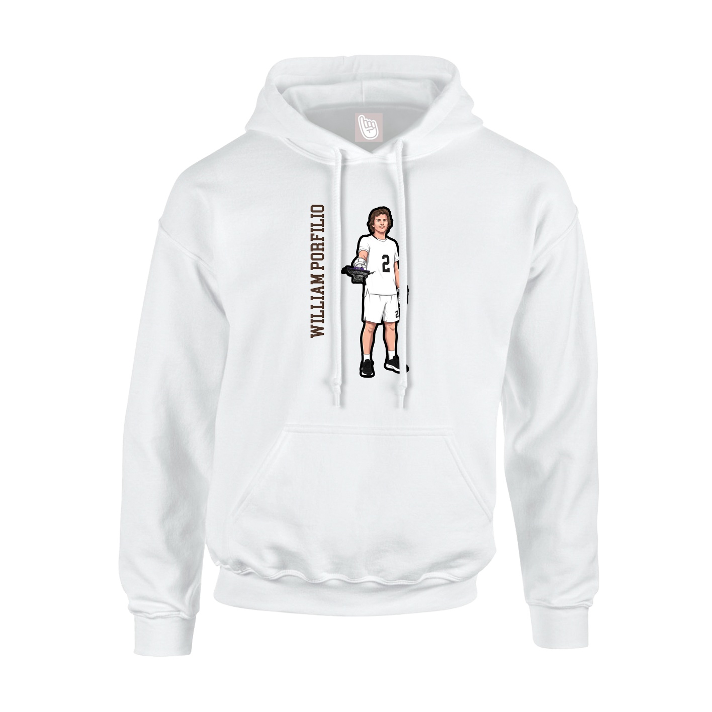 Youth Hoodie — Name Vertical in White