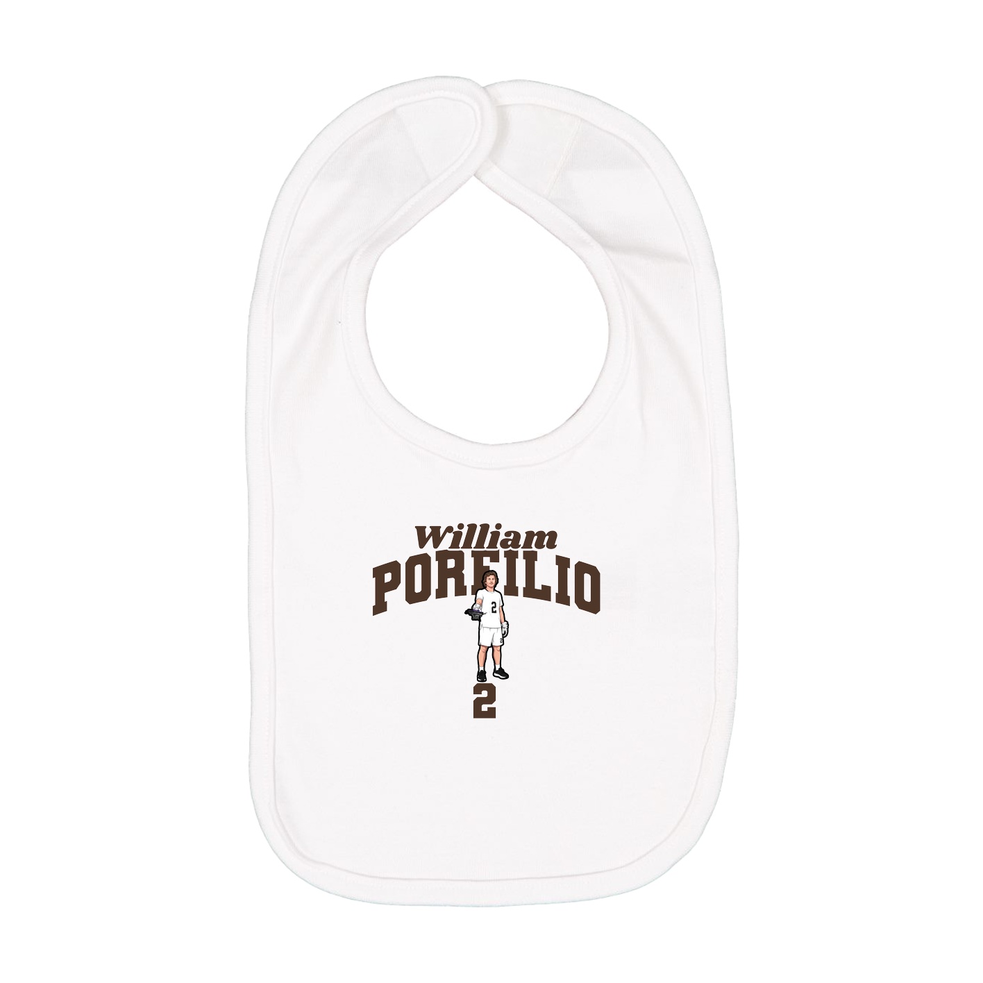 Infant Bib — Signature Arch in White