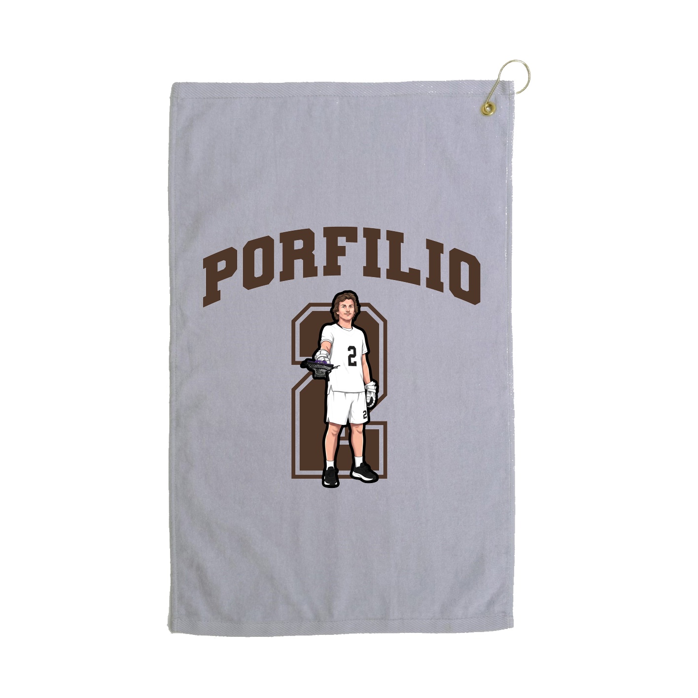 Golf Towel — Number in Grey
