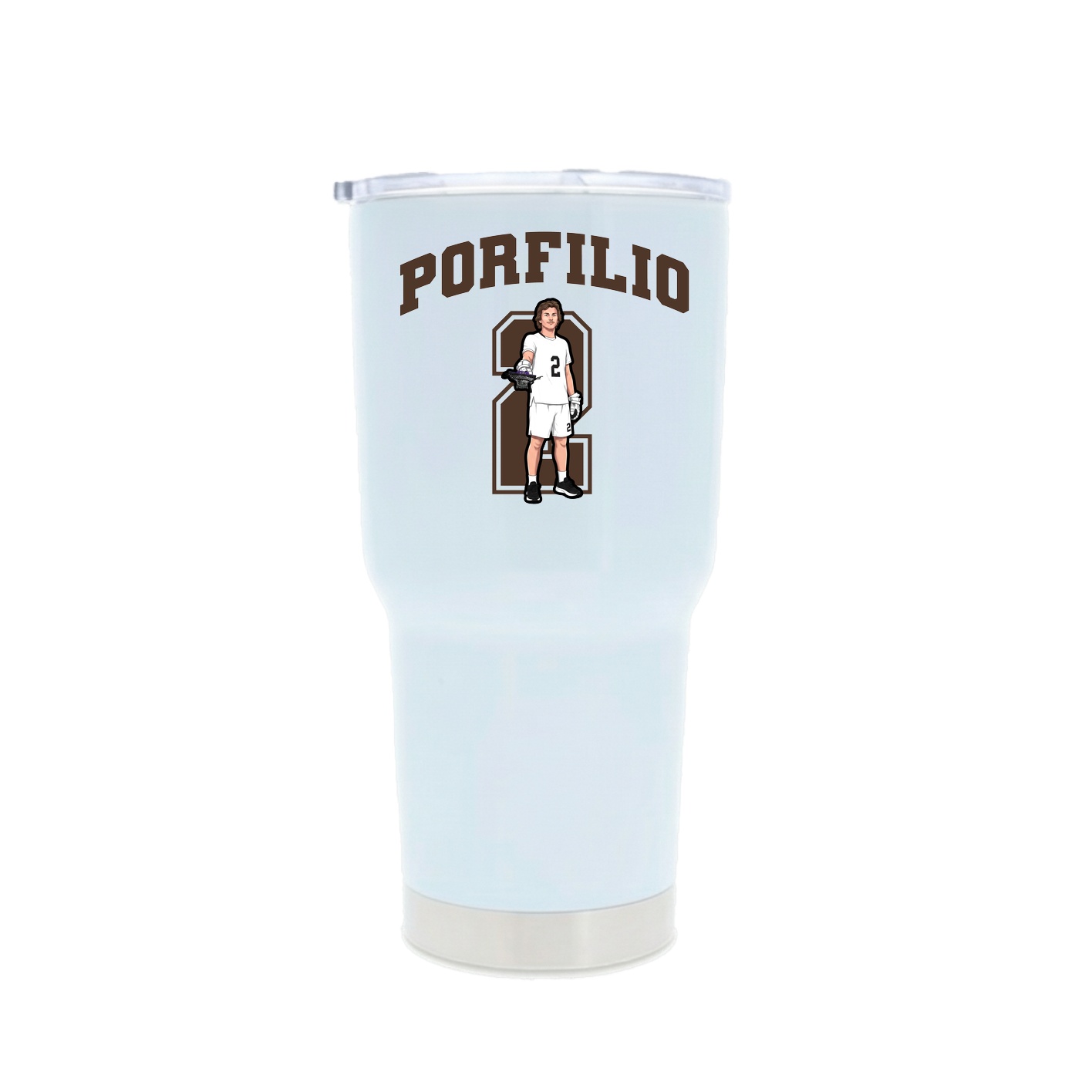 30oz Stainless Steel Tumbler — Number in White